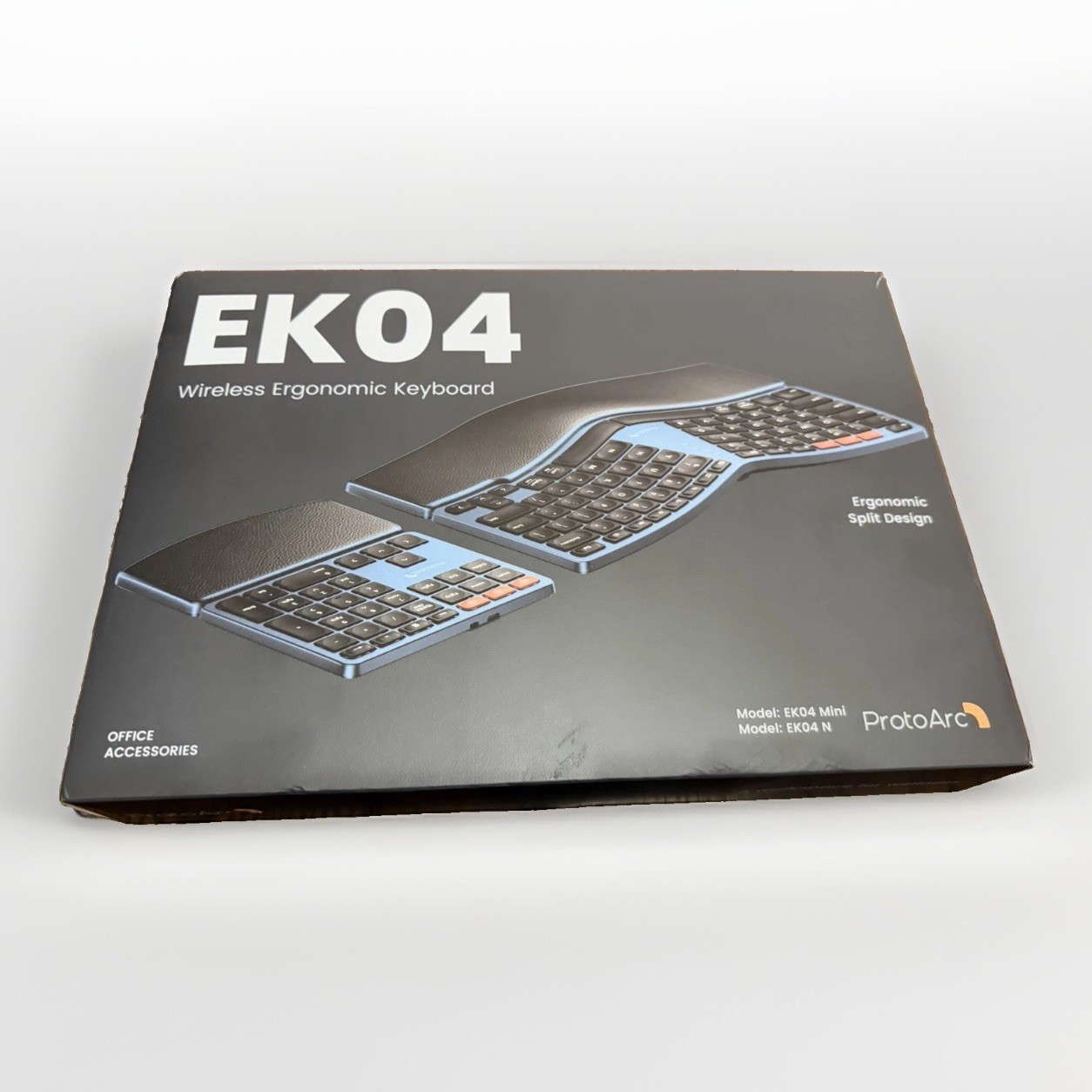 ProtoArc EK04 Wireless Ergonomic Split Keyboard & Number Pad Blue Bluetooth