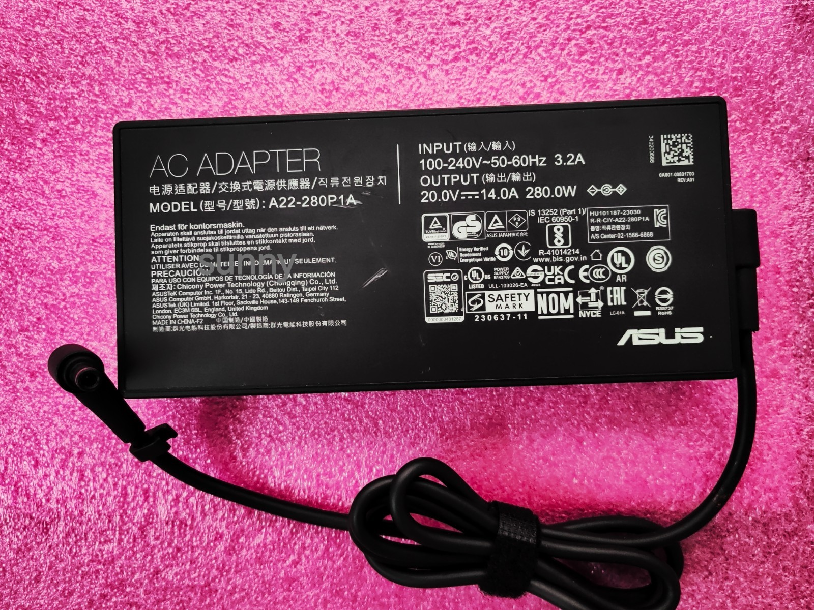 For Asus ROG Gaming Strix G18 G814JI G814JV 280W 20V 14A A22-280P1A Adapter OEM