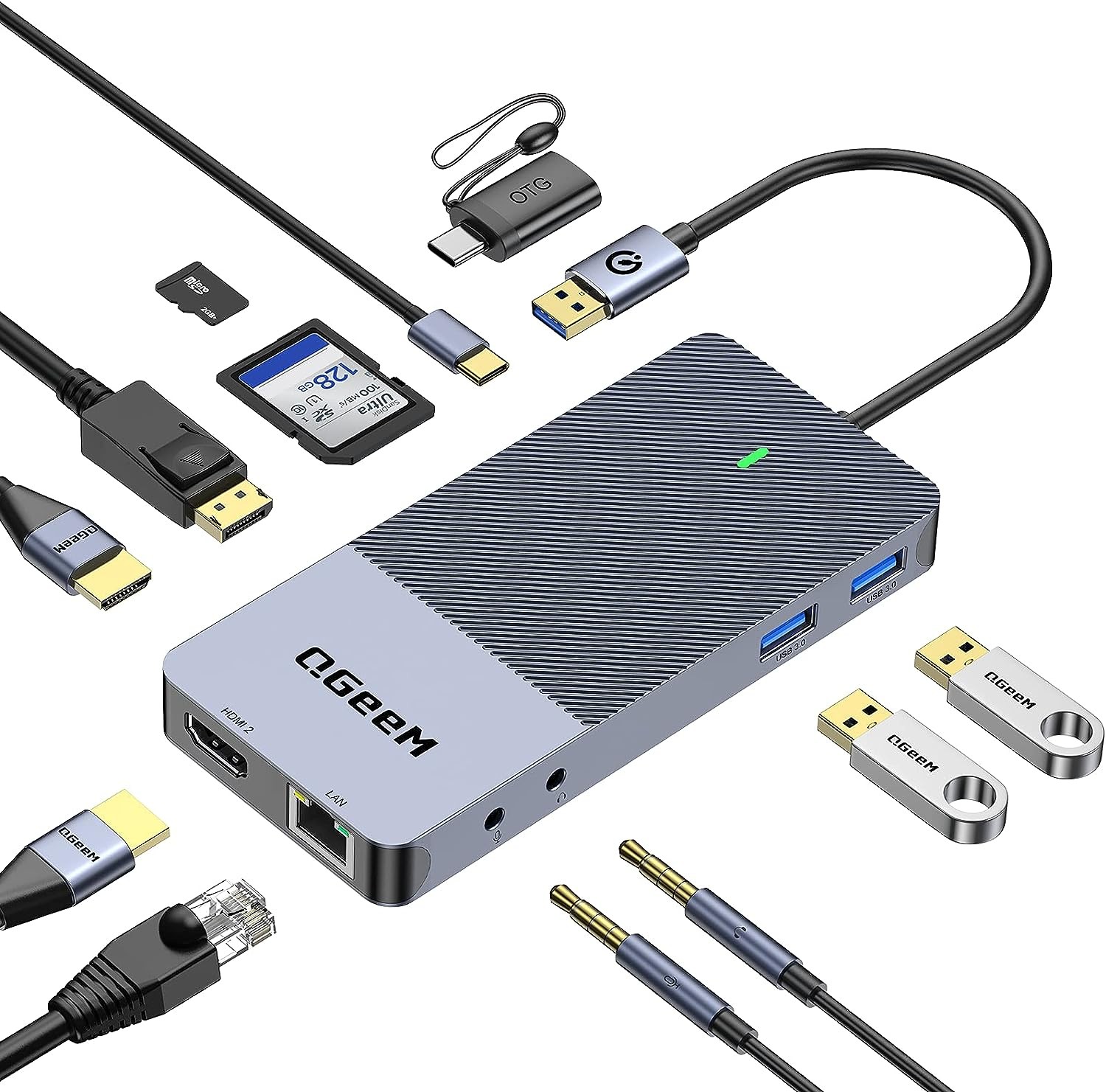 Gray - QGeeM USB 3.0 Docking Station D6906