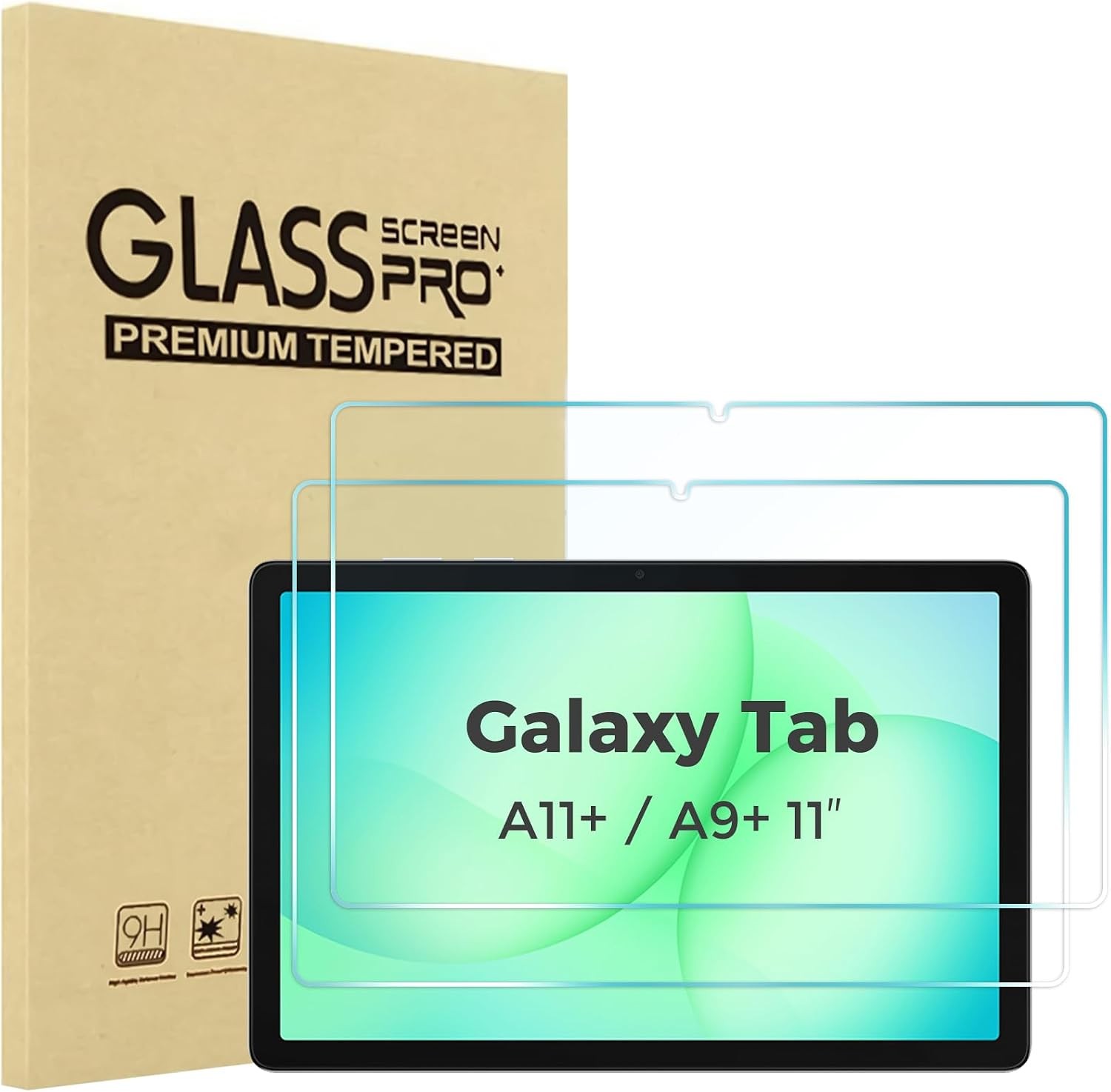 Clear 2 Pack Screen Protector for Galaxy Tab A9 Plus/Tab A11 Plus 11” Devices