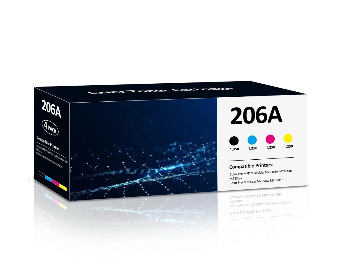206A 206X Toner Cartridge Set 4 Pack For HP M255dw M283fdw M283cdw