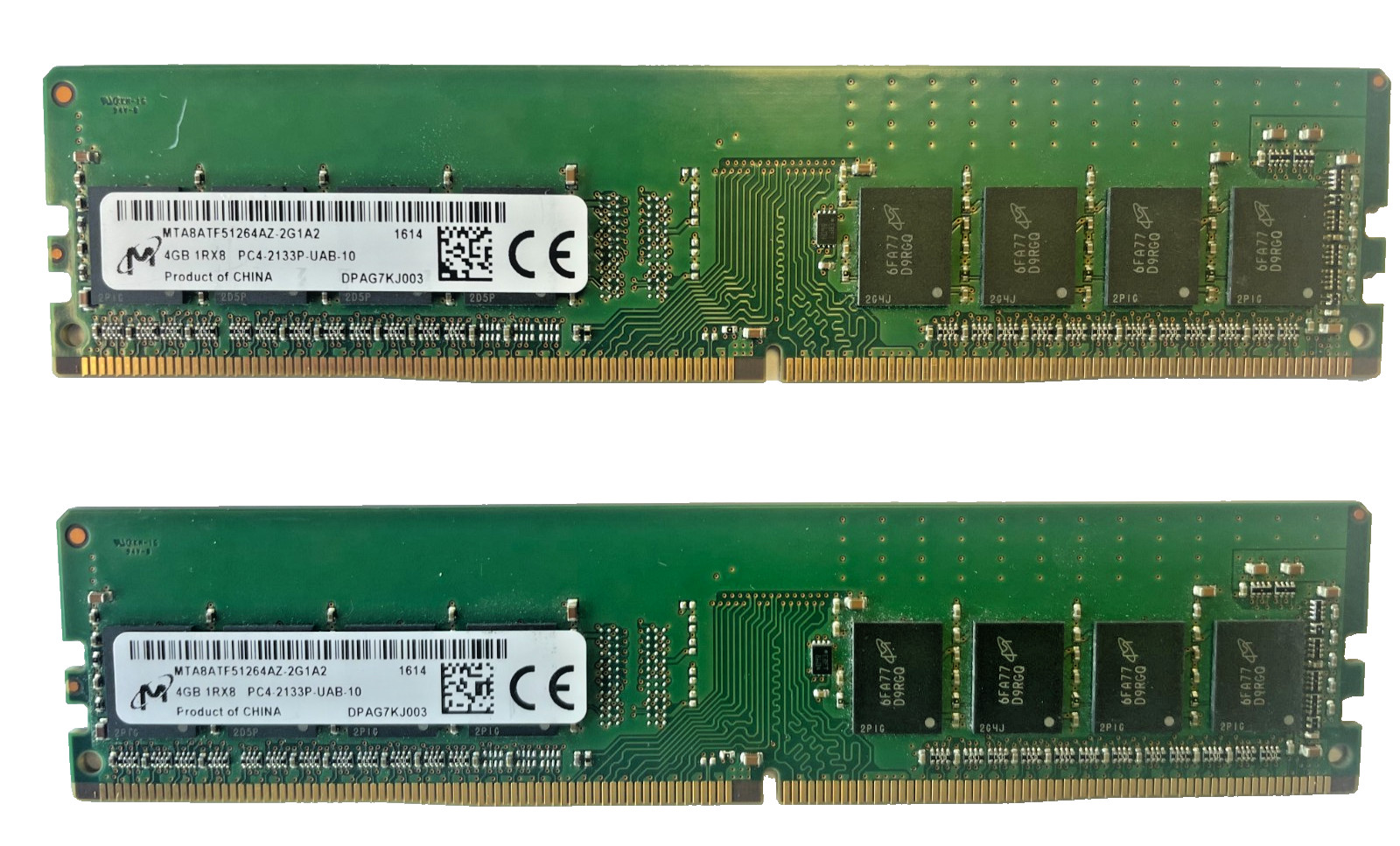TESTED - Micron 8GB  (2x4GB)  DDR4 RAM 2133MHz  (MTA8ATF51264AZ-2G1A2)