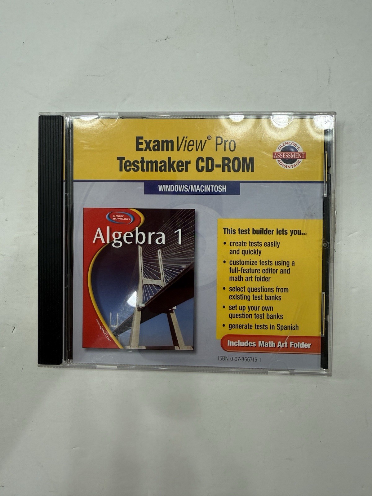 Glencoe Algebra 1 Mathematics Exam View Pro Testmaker Windows PC/Mac CD-ROM
