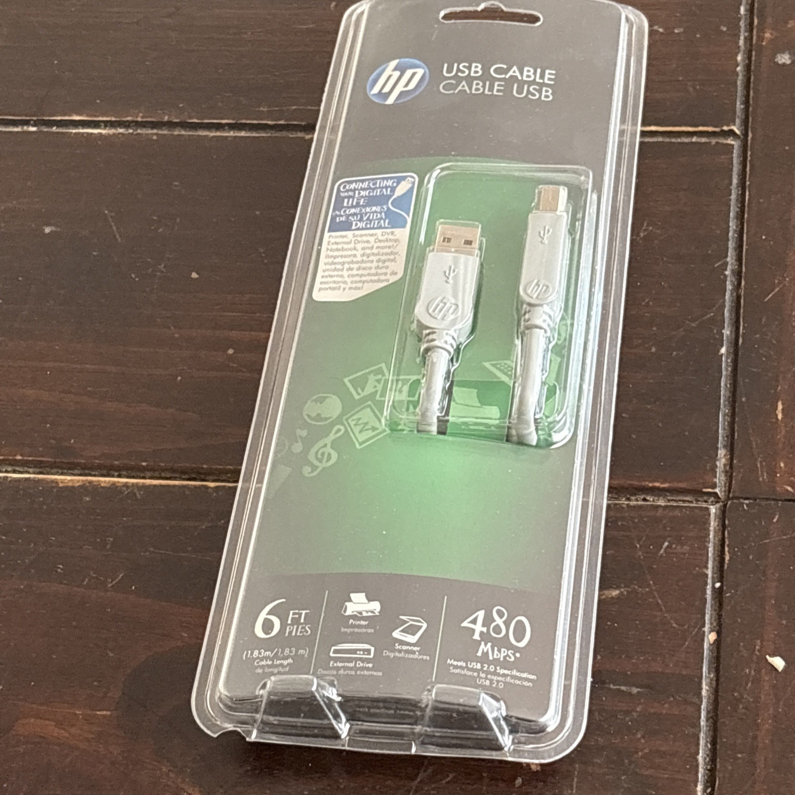 HP Monster 6 ft. A to B USB Cable 480 MbPS USB-6 ES 122243-00 – NEW - SEALED