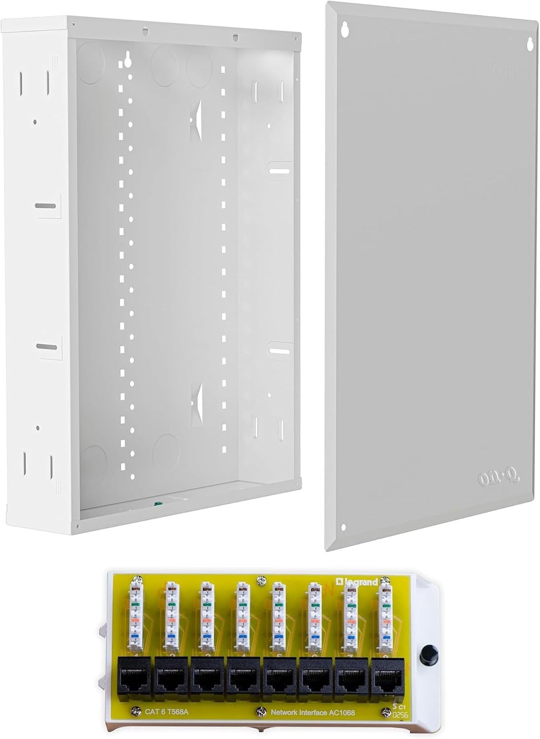 Legrand 20" Structured Media Enclosure + 8-Port Cat6 Network Interface