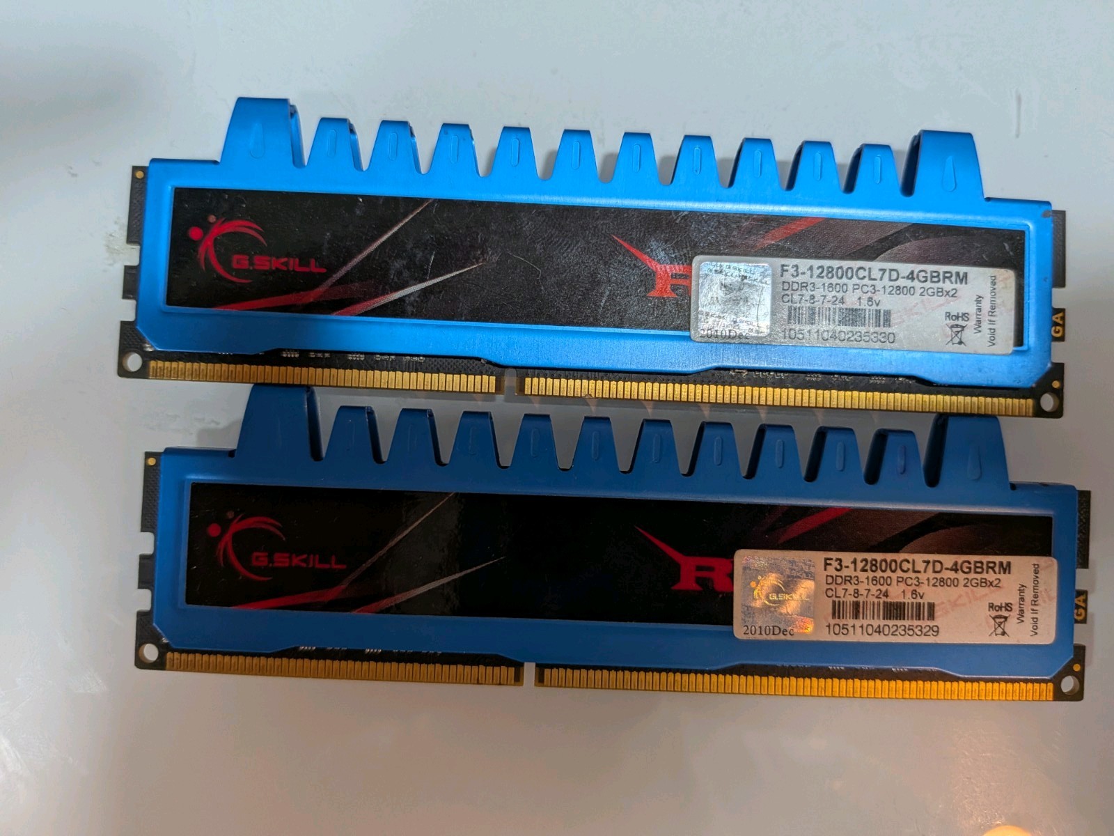 G.SKILL Ripjaws 4GB Kit (2x2GB) DDR3-1600 CL7 PC3-12800 F3-12800CL7D-4GBRM Blue