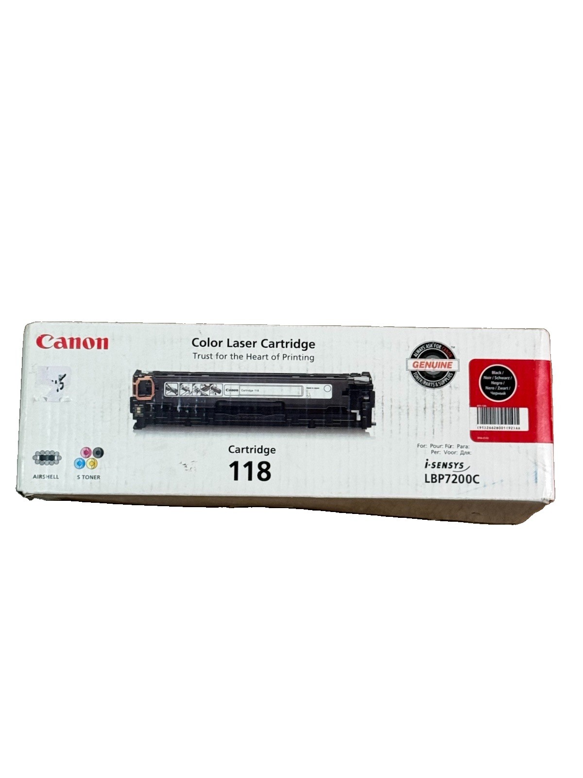 CANON Canon 118 Black Toner Cartridge imageCLASS MF8350C/8380C/8580C Genuine