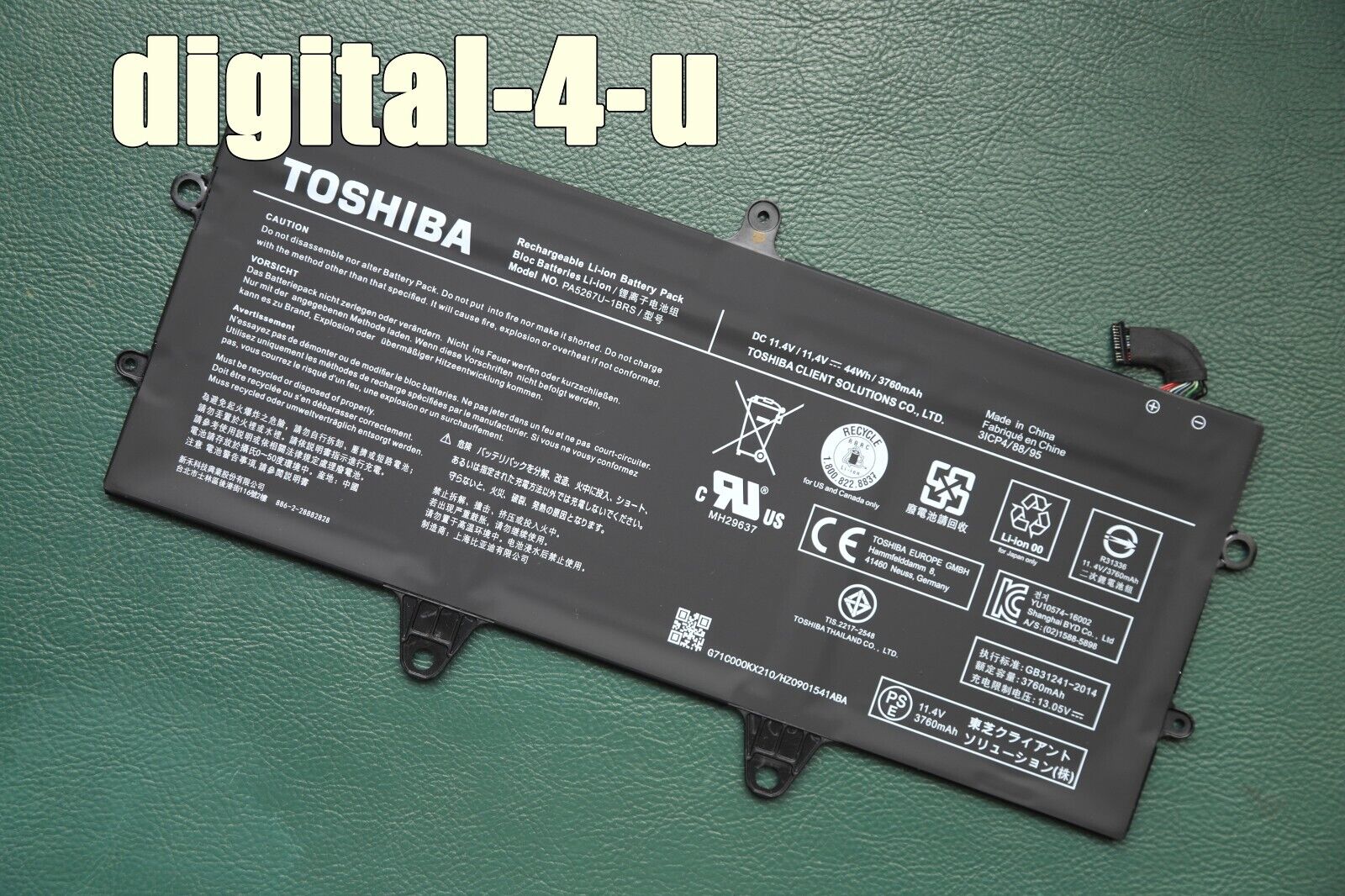 44Wh New Genuine PA5267U-1BRS OEM Battery for Toshiba Portege X20W X20W-D X20W-E