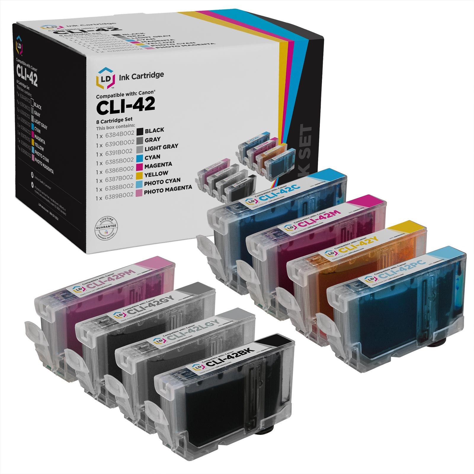 LD Products Compatible Ink Cartridge Replacement for Canon CLI-42 (Black, Cyan,