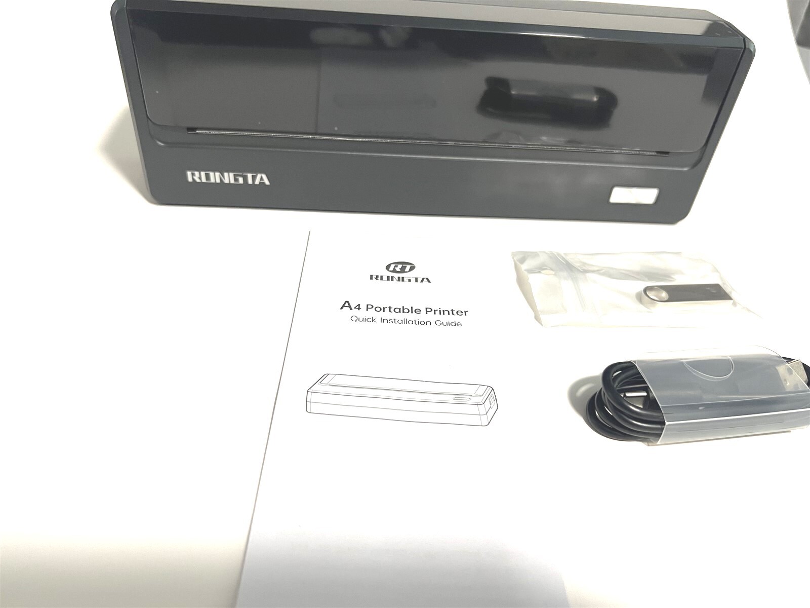 Rongta Portable Thermal Bluetooth Printer A4 Wireless 300Dpi Inkless Travel 