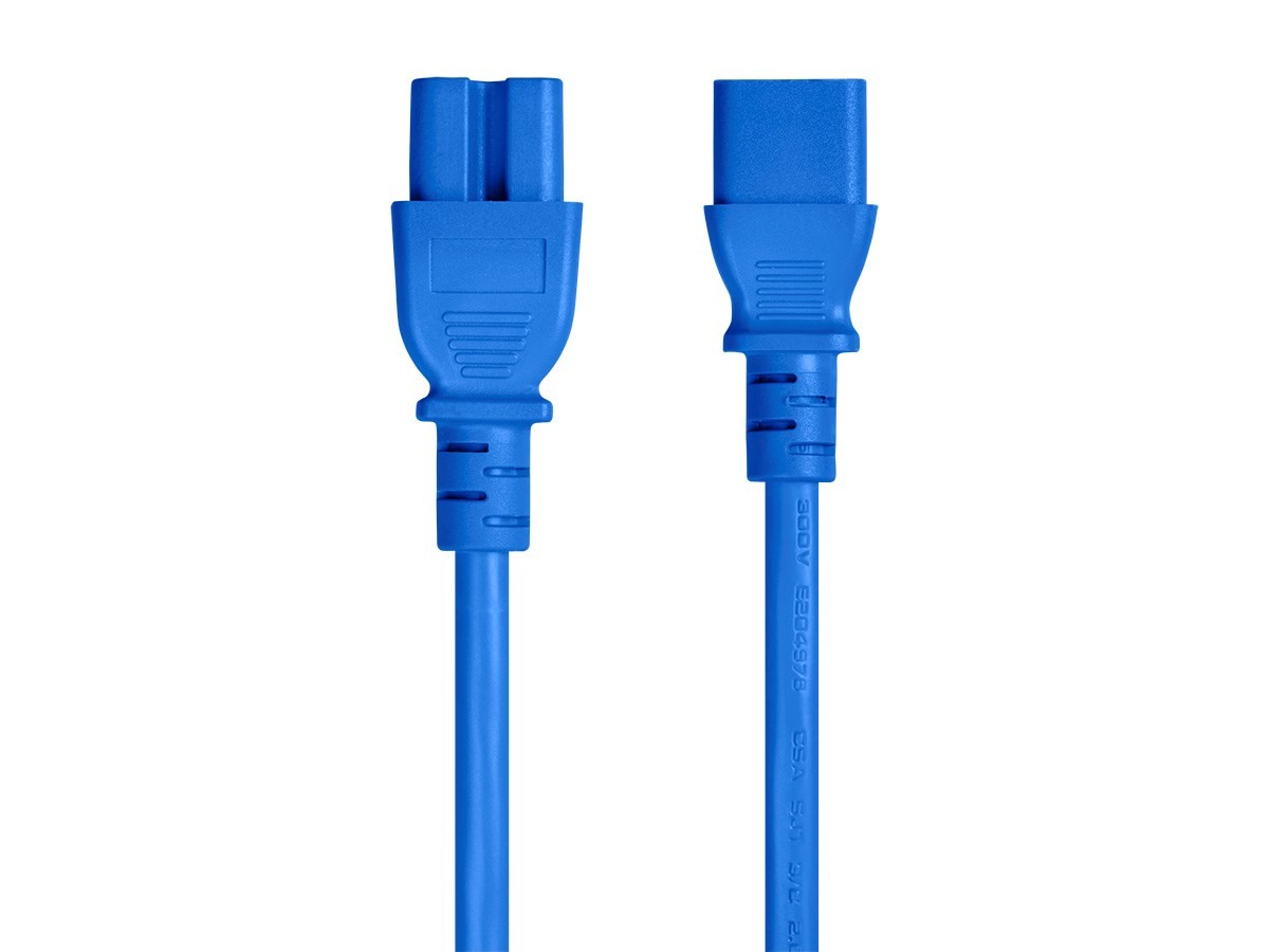 Monoprice 14AWG Heavy-Duty Computer Extension Power Cable / Cord - 3ft - Blue