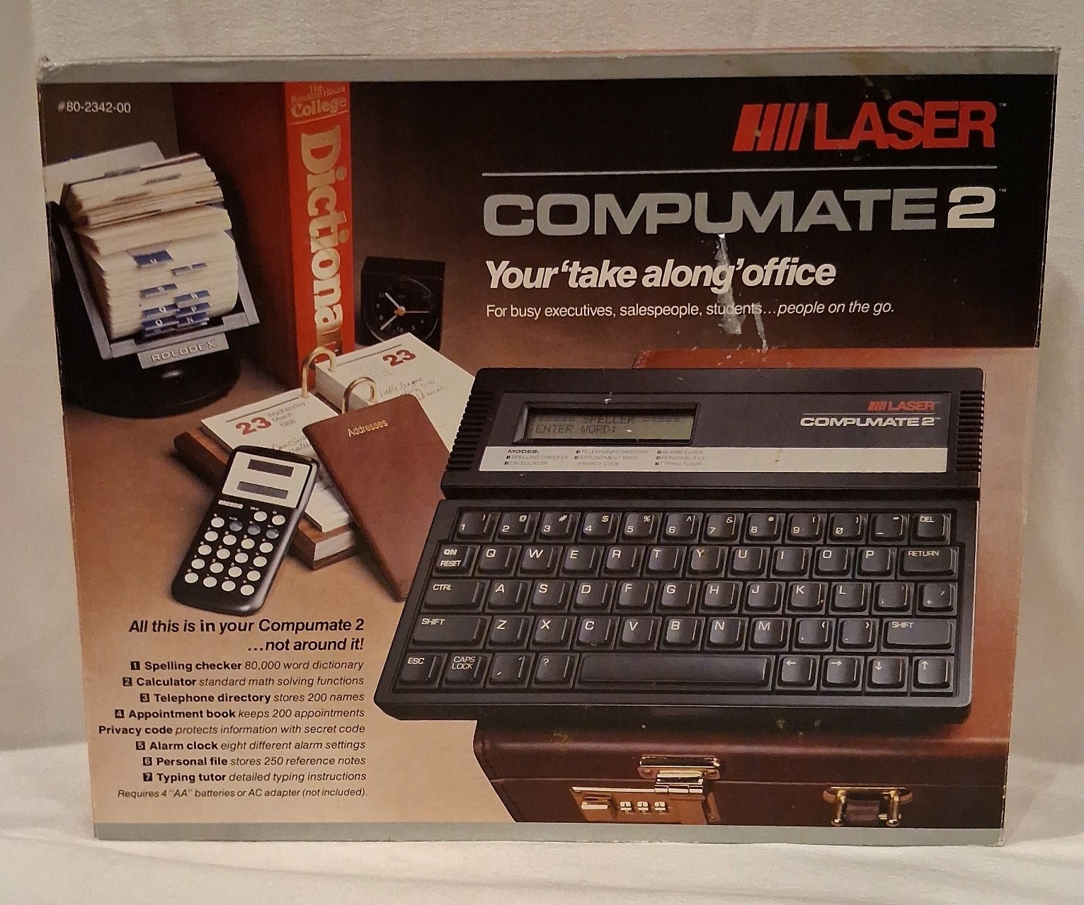 Vintage 1988 LASER Compumate  2 - Your Take Along Office