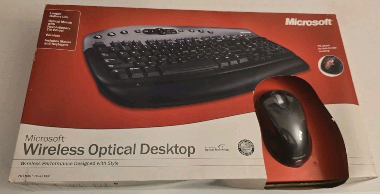 Microsoft Wireless Optical Desktop Keyboard Mouse 1006 1008 1010 PC MAC Sealed