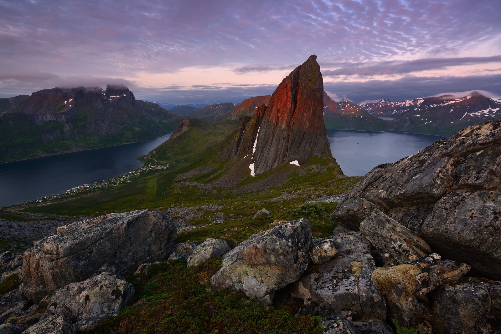 Landscape norway nature rocks Custom Gaming Mat Desk
