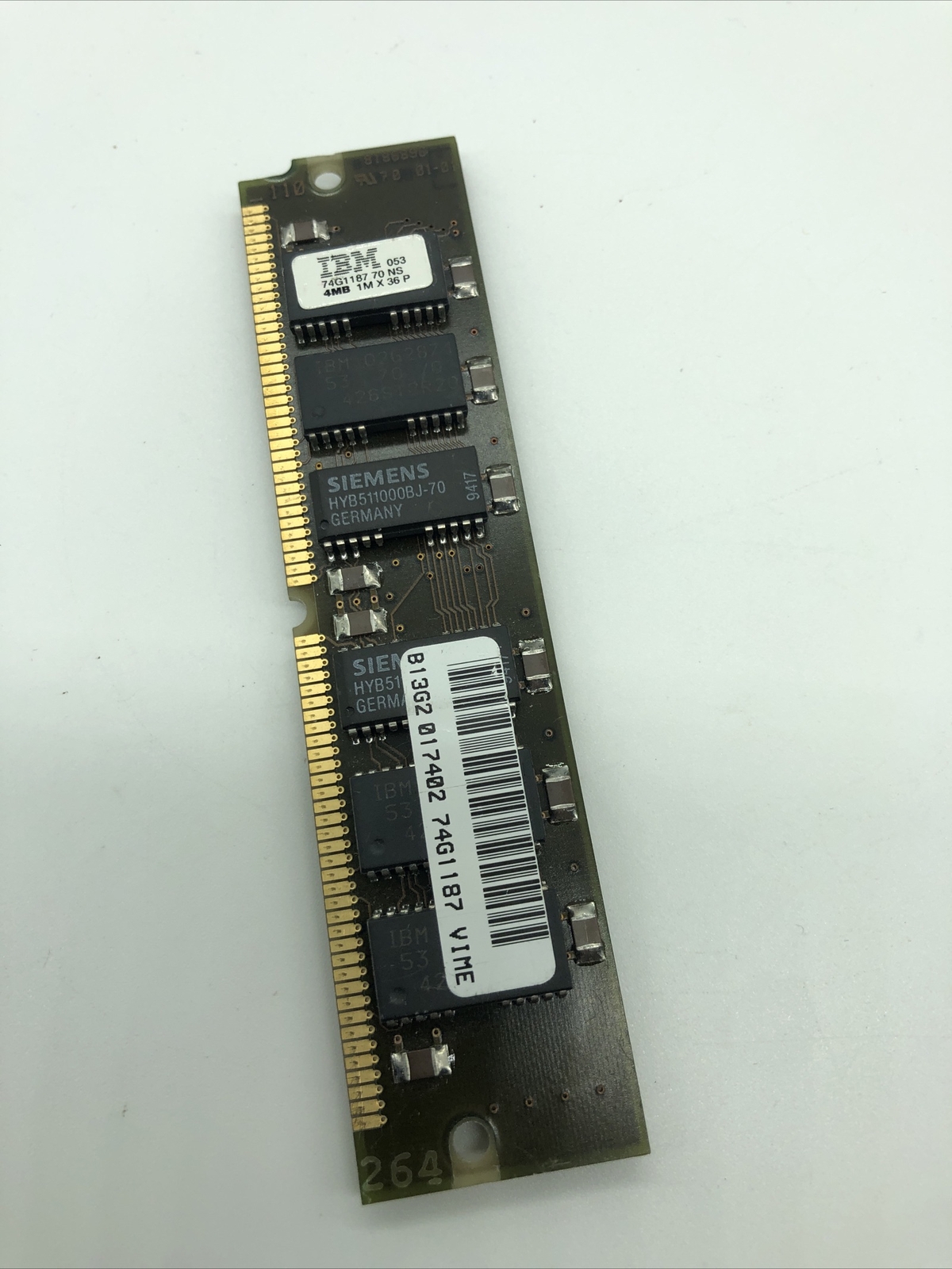 IBM 4MB, 1Mx36 RAM Module Fru 74G1187 70ns SIMM Parity Memory 72-pin 73G3233 