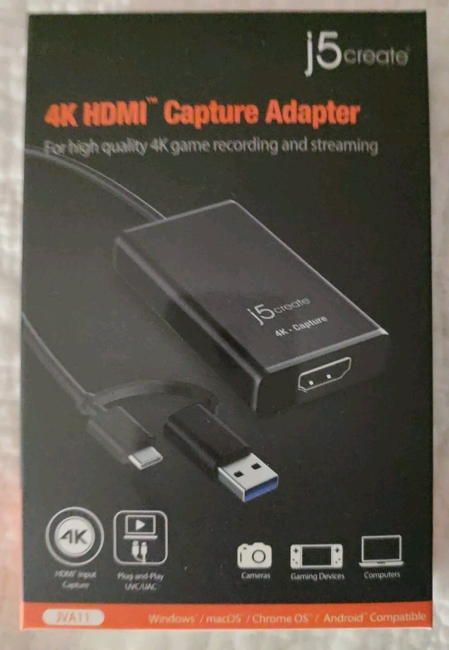 j5create JVA11 Capture Adapter 4k Game Recording USB 3.2 Gen 1, USB-C 1 ~D~
