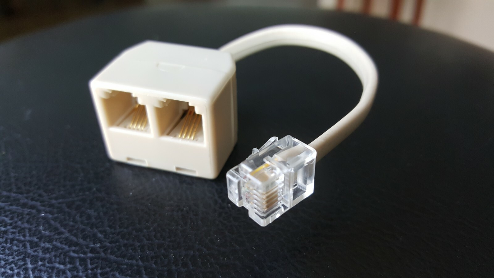 RJ11 Connector Dual Jack Cord Cable Y Splitter Telephone Fax Modem 4 wire RJ-11