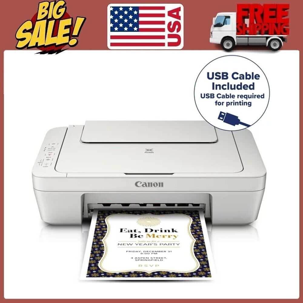 Canon PIXMA MG2522 Wired All-in-One Color Inkjet Printer [USB Cable Included]