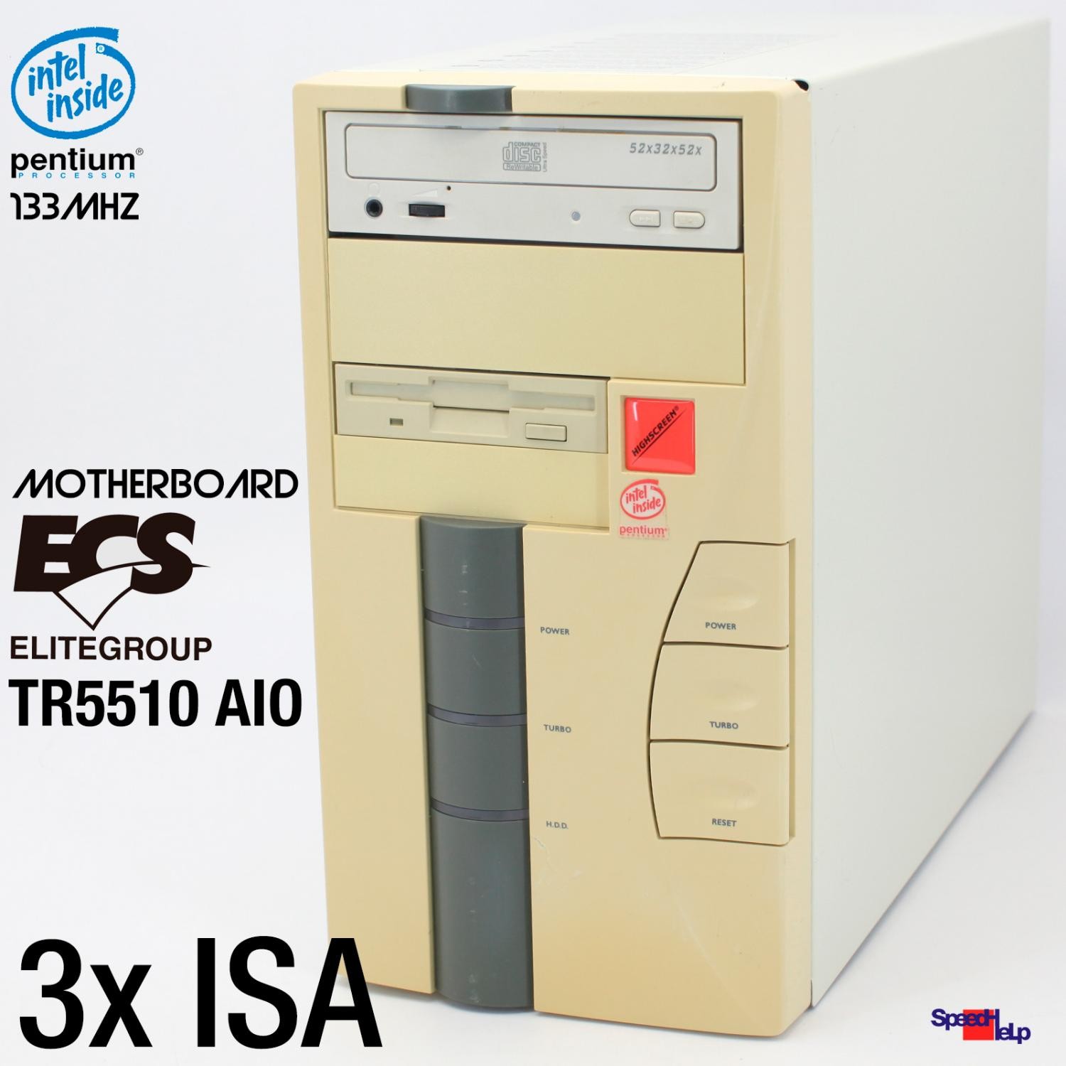 3X ISA Slot ECS TR5510 AIO Pentium 133MHZ Computer PC Parallel LPT COM Win 95 98