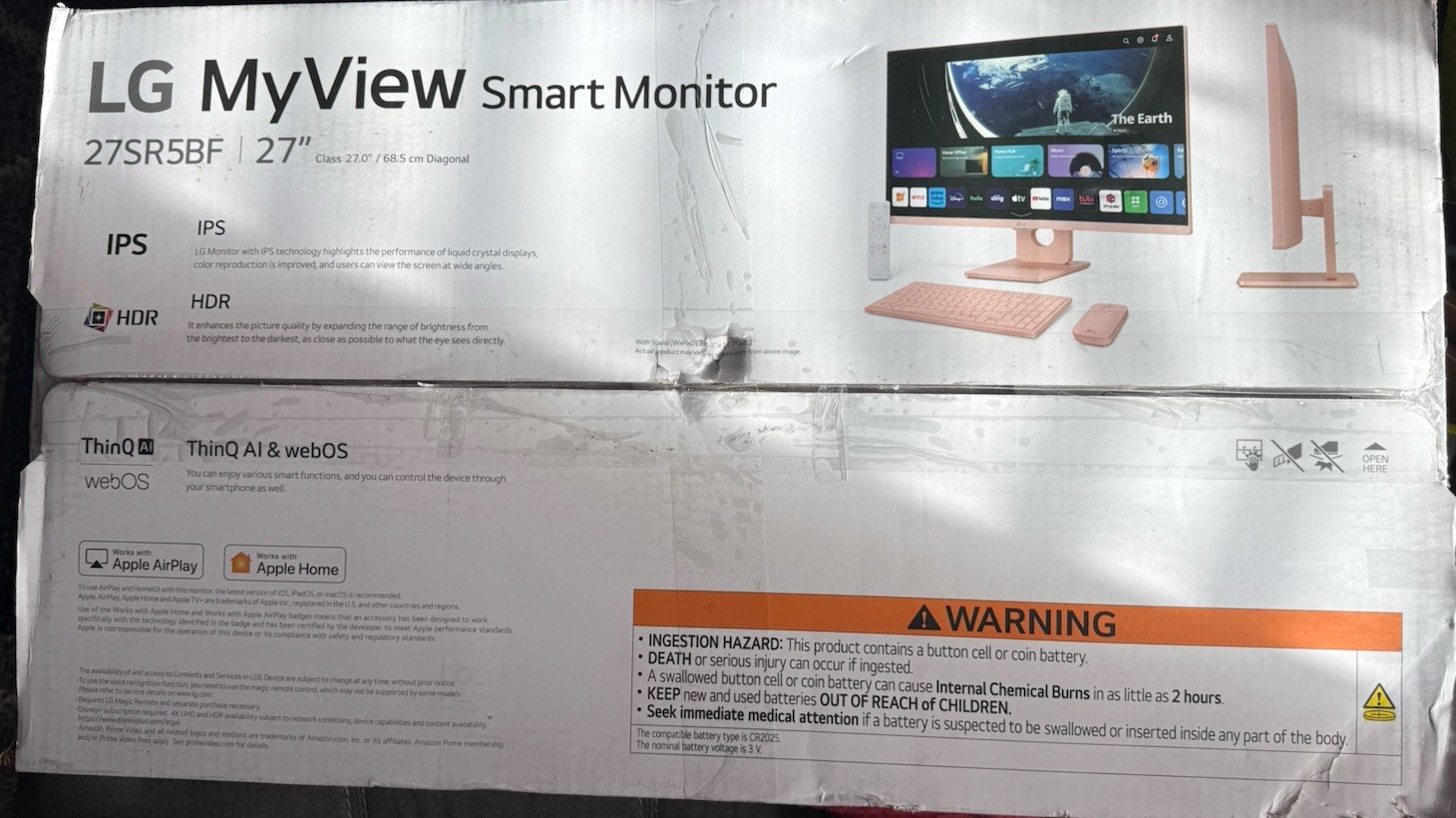 LG MyView 27" Full HD Smart Monitor + Wireless Keyboard Mouse 27SR5BF-P NIB