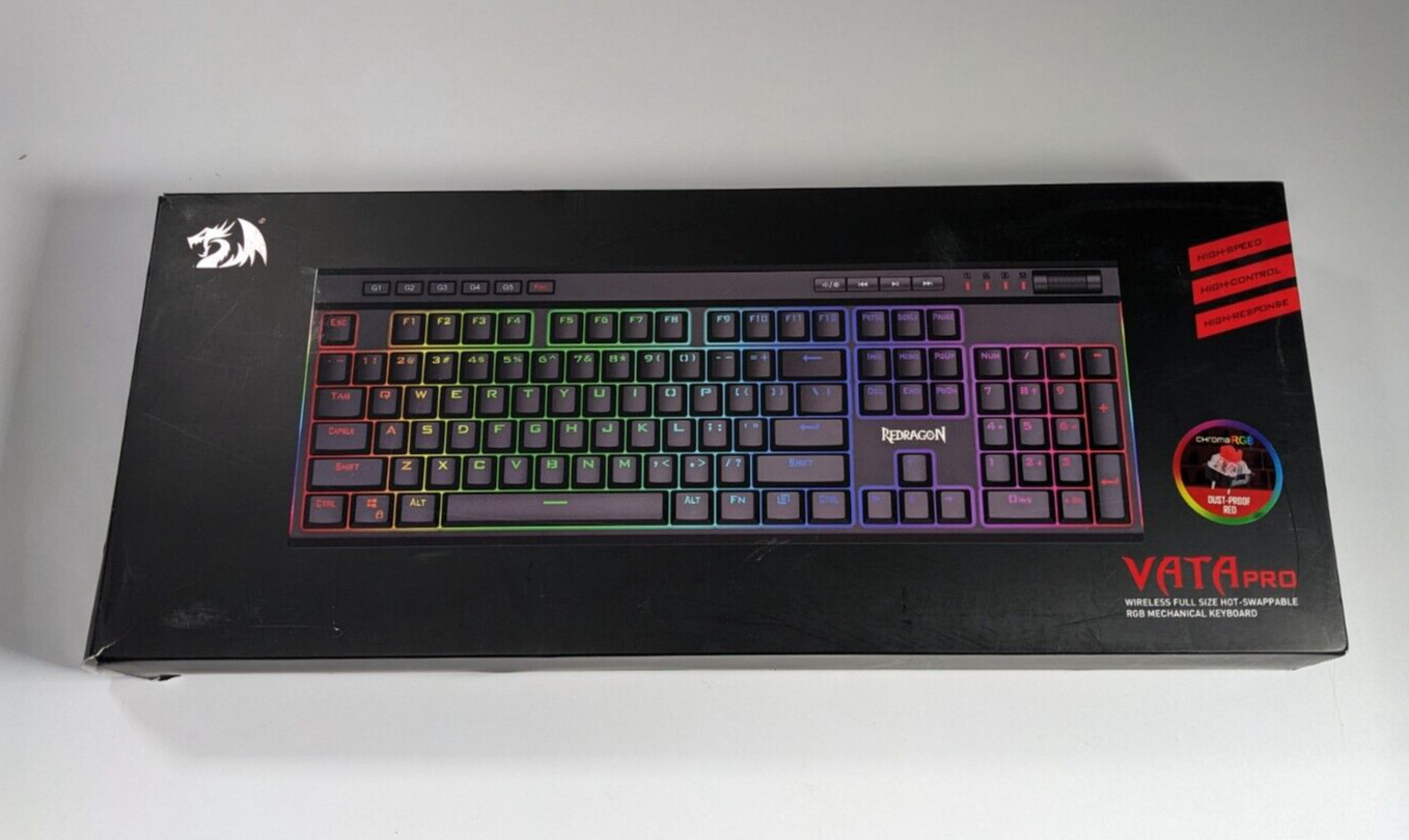 Redragon VATA Pro (K580-R33BK) Wireless RGB Gaming Keyboard- Red Switches