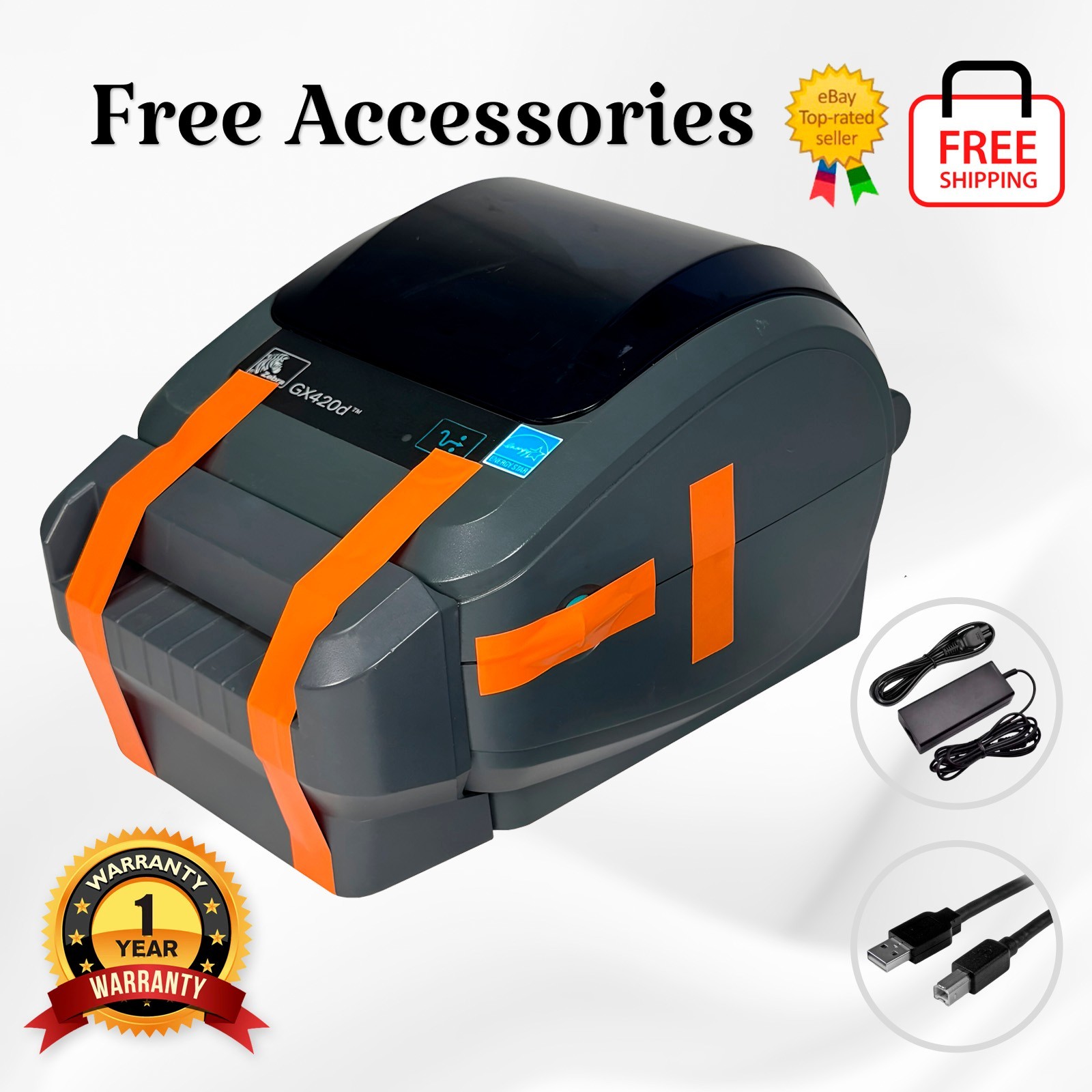 Zebra GX420d Direct Thermal Label Printer Cutter USB Serial 1 YR WARRANTY