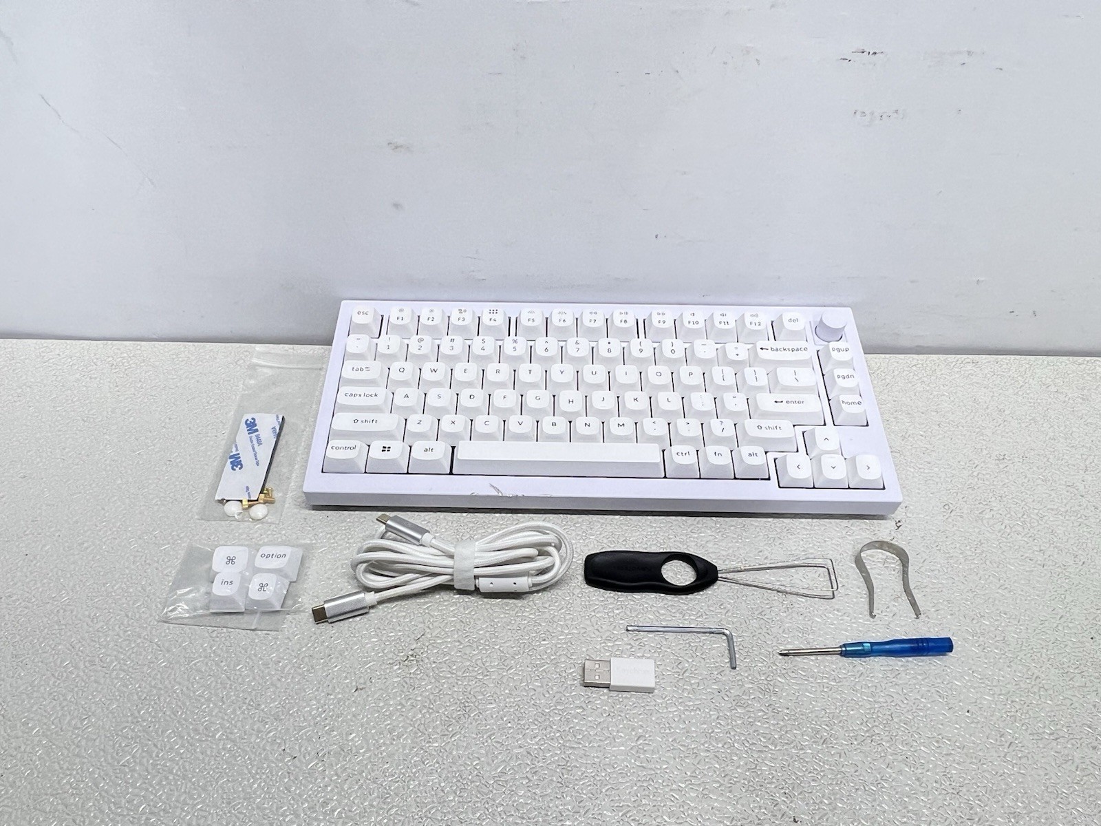 Keychron - Q1 75% Custom Wired RGB Mechanical Keyboard Brown Switch - White -
