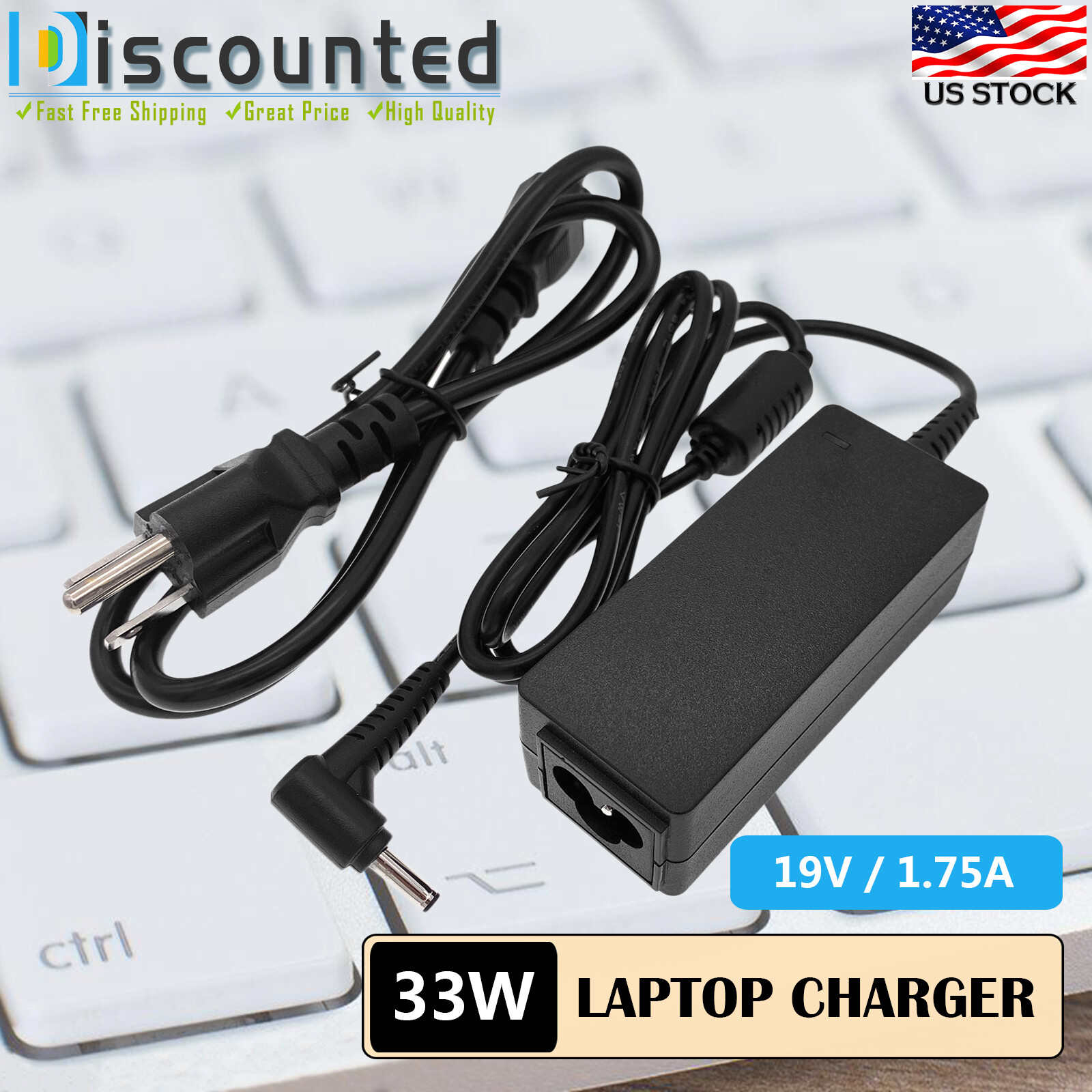 33W for ASUS Vivobook X200M AD890326 EXA1206EH AC Adapter Charger Power Cord