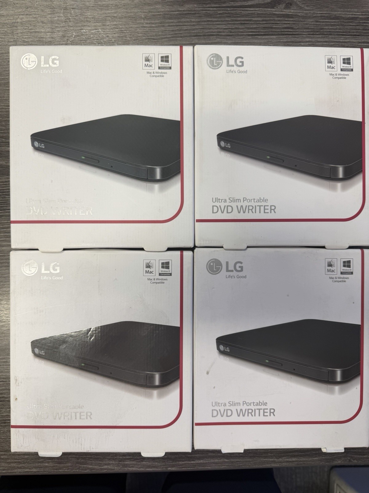 LOT OF 4  LG Ultra Slim Portable External DVD Writer Disc Drive Burner SP80NB80