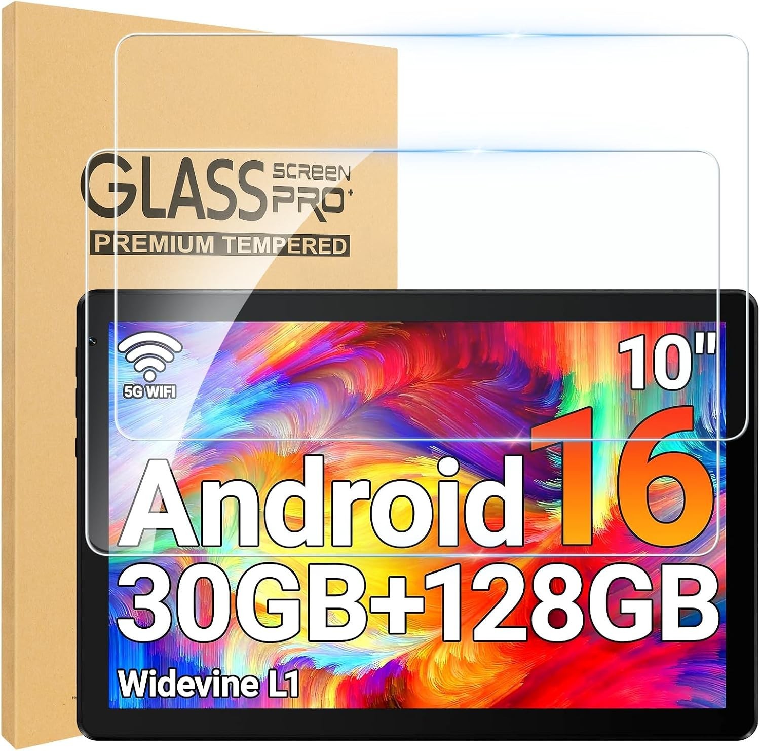 2 Pack Tempered Glass Screen Protector For URAO 10.1" Android 16 Tablet (X109)