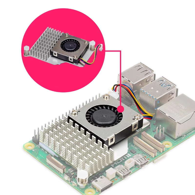 Raspberry Pi Active Cooler for Raspberry Pi 5 Cooling Aluminium Heatsink Fan
