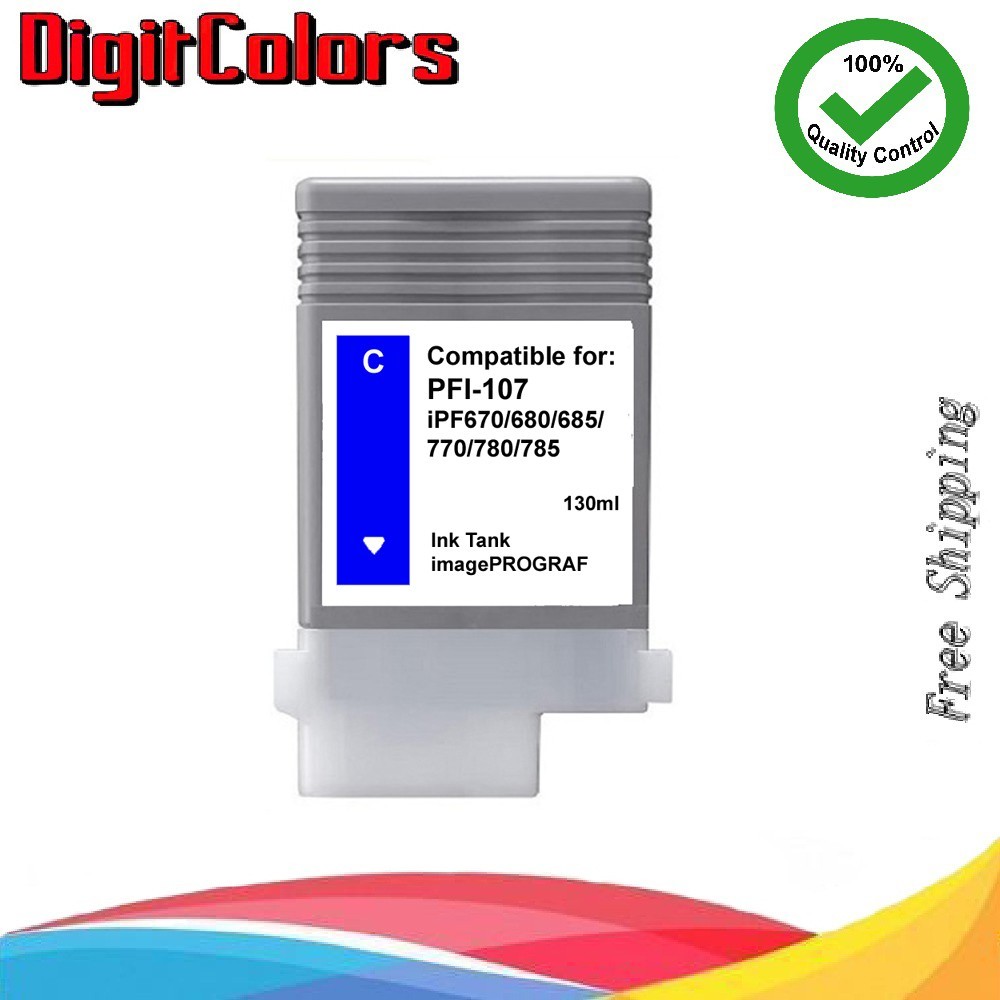 PFI-107 Cyan Ink Cartridge Fit Canon IPF 670 IPF680 IPF685 IPF780 PFI107C