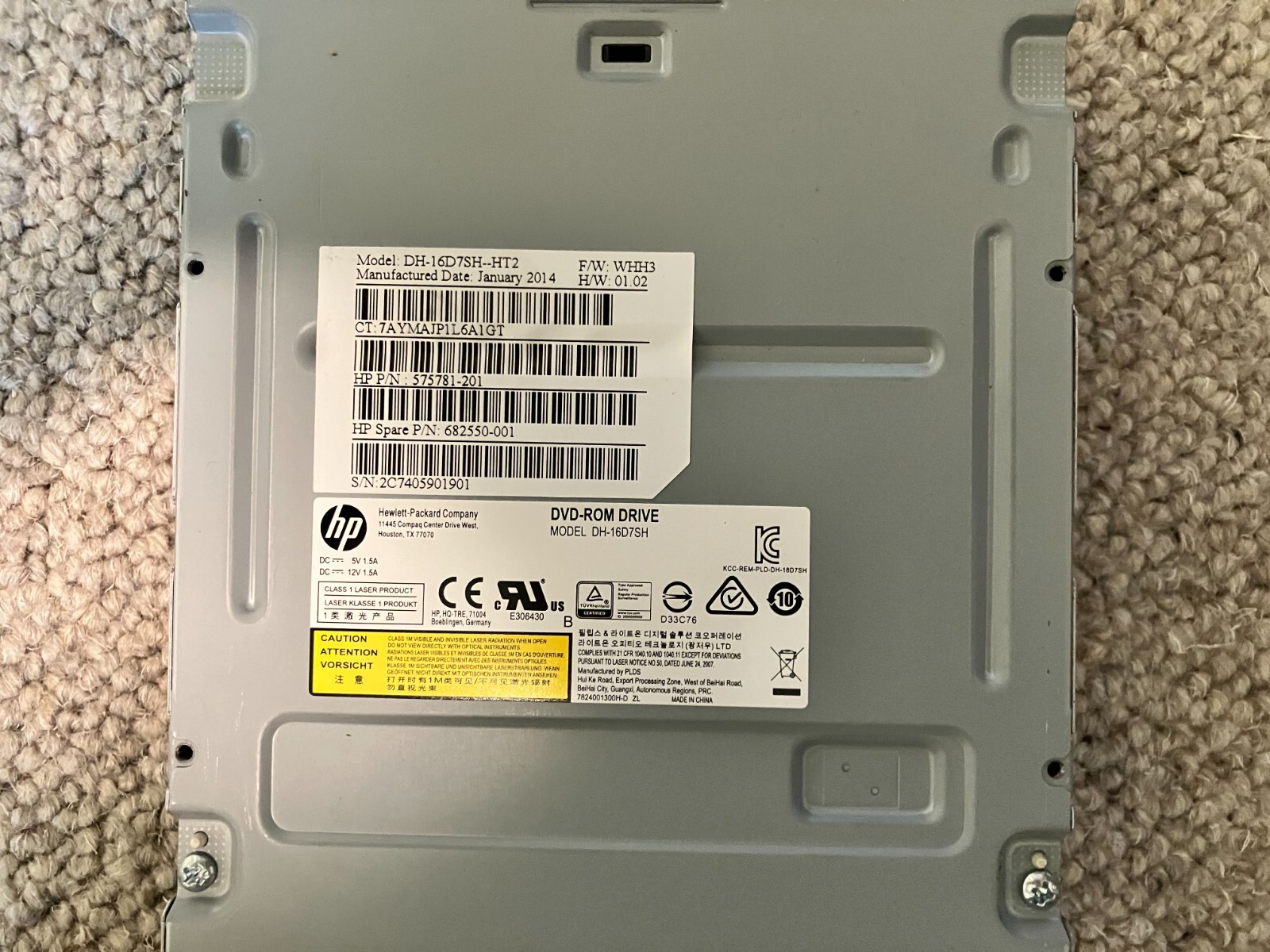 HP Z800 Workstation 16X/48X DVD-Rom Sata Optical Drive - 575781-201