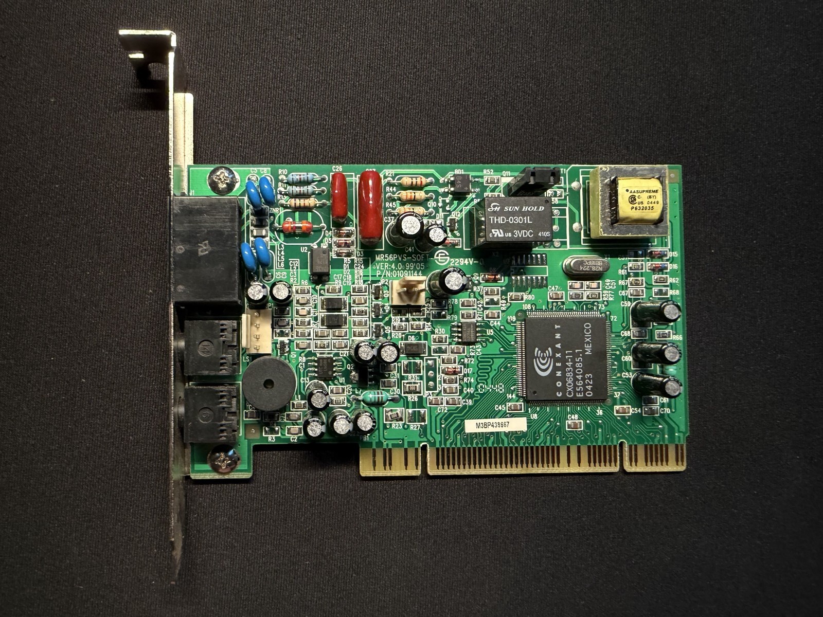 AOpen FM56-PX 91.AC001.398 56K PCI Fax Modem Card Conexant V.92 Dial-Up Tested