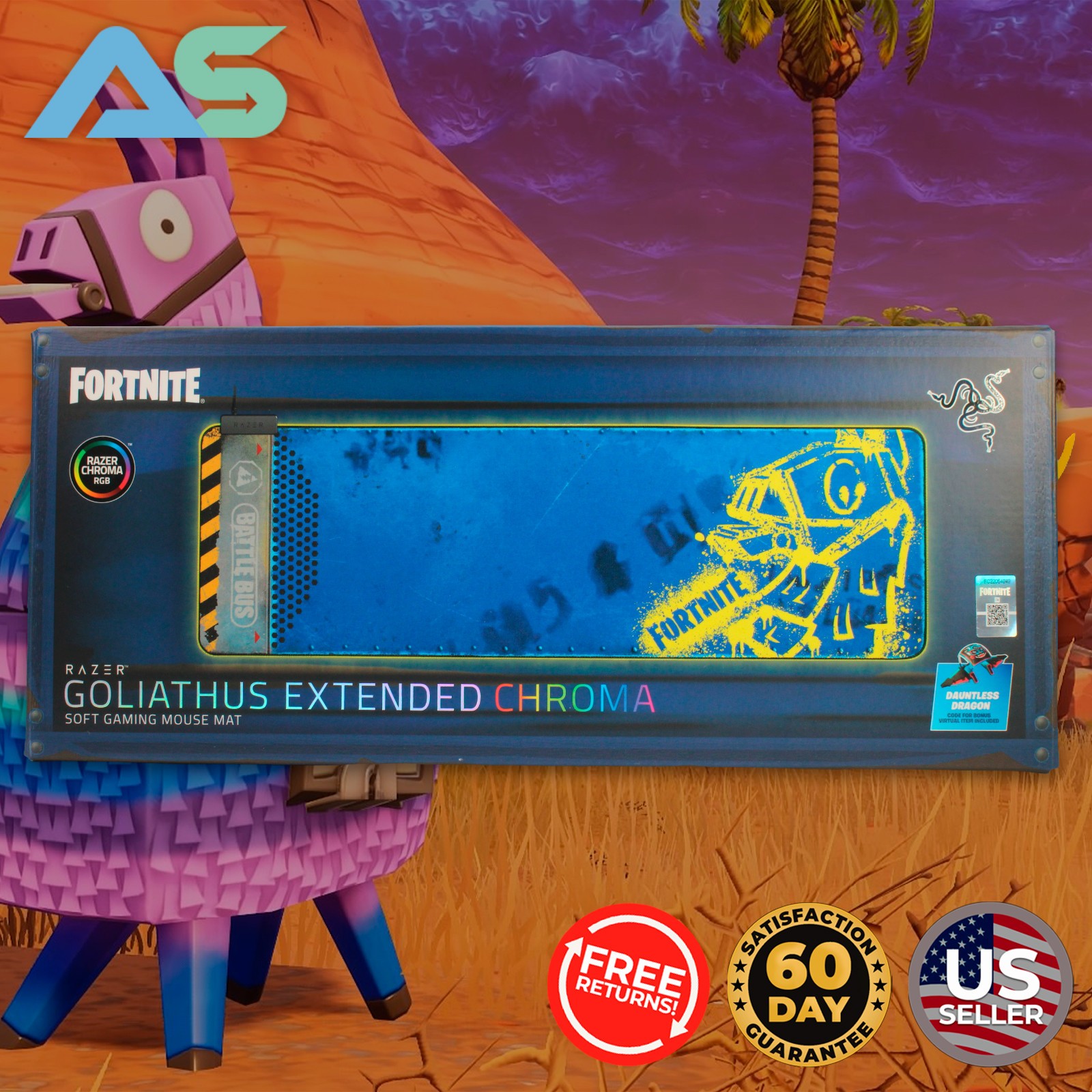 Razer 🐍 Goliathus Extended Chroma RGB Soft Gaming Mouse Mat | Fortnite Edition