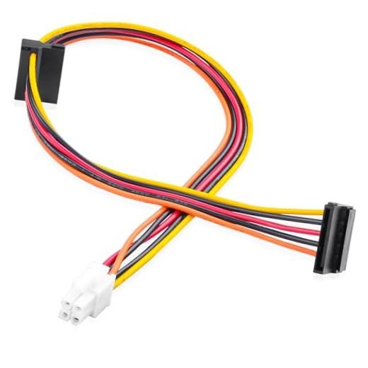HP Z600 Workstation–4Pin White Square Plug to Dual Black SATA 15Pin