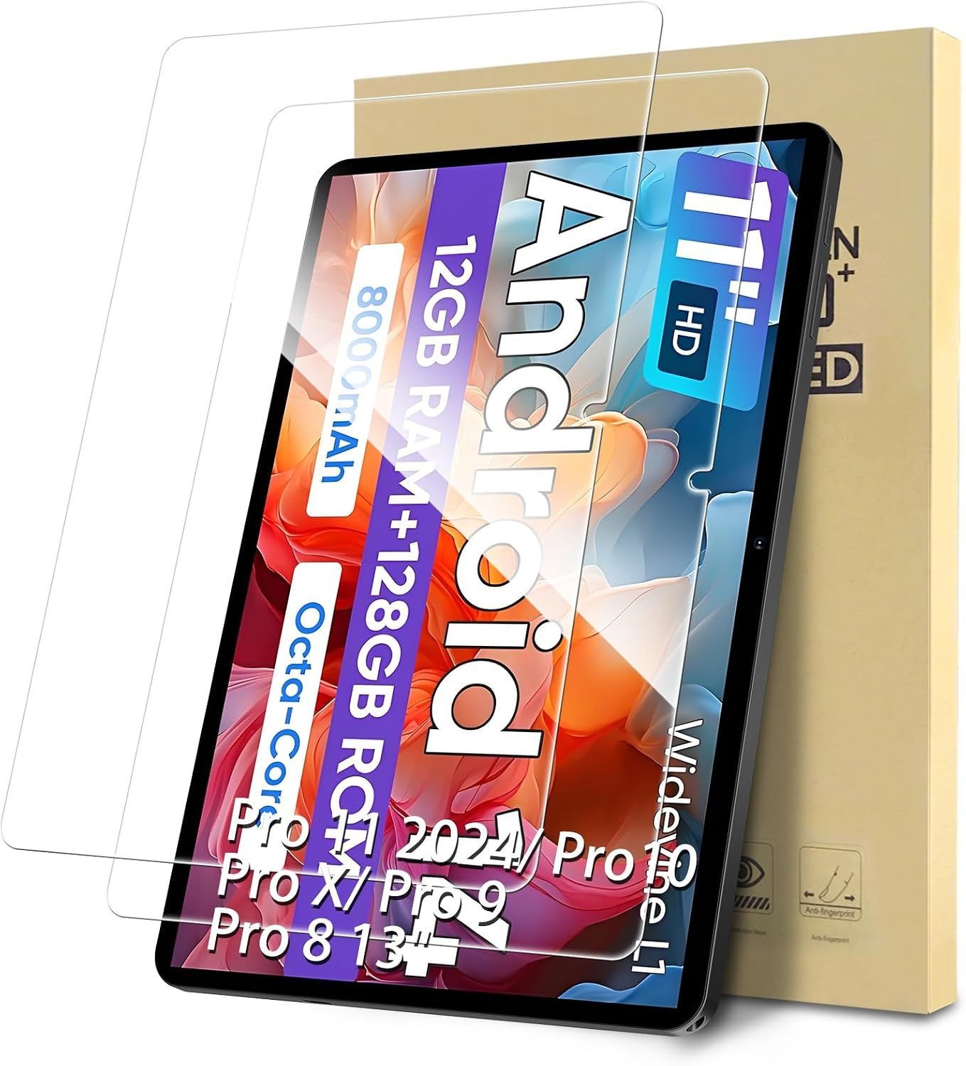 2-Pack Tempered Glass Screen Protectors for COLORROOM Tablet C5 11 inch, Anti-Sc