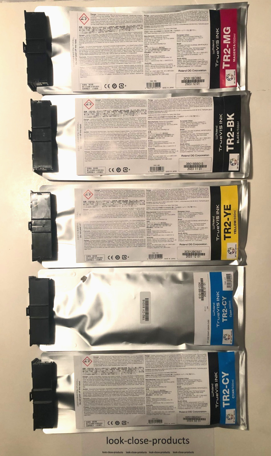 Roland (Genuine OEM) TrueVIS TR2 Ink Bundle - Lot of 5 - Partially Used