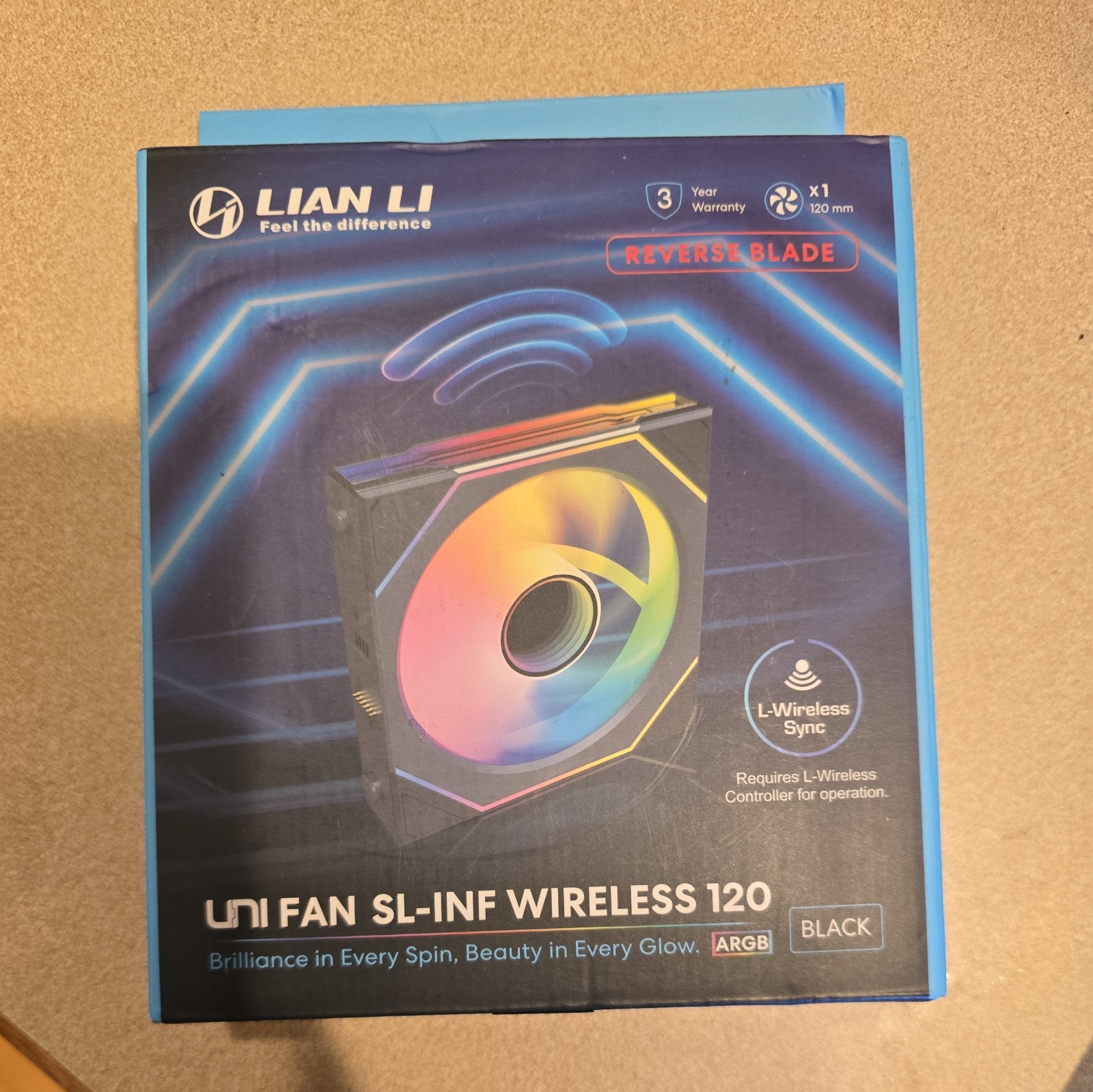Lian Li UNI Fan SL-Infinity Wireless 120 Single Pack 12SLIN1W1B Black