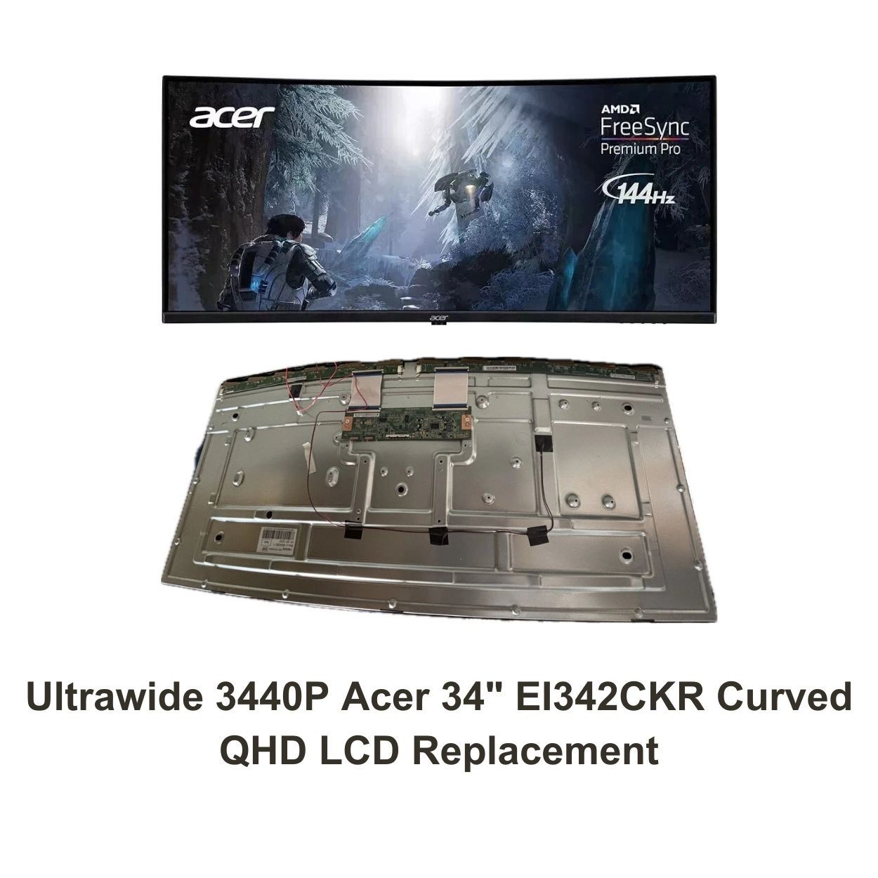 Ultrawide 3440P QHD LCD Screen Panel for Acer 34" EI342CKR CurvedLCD Replacement