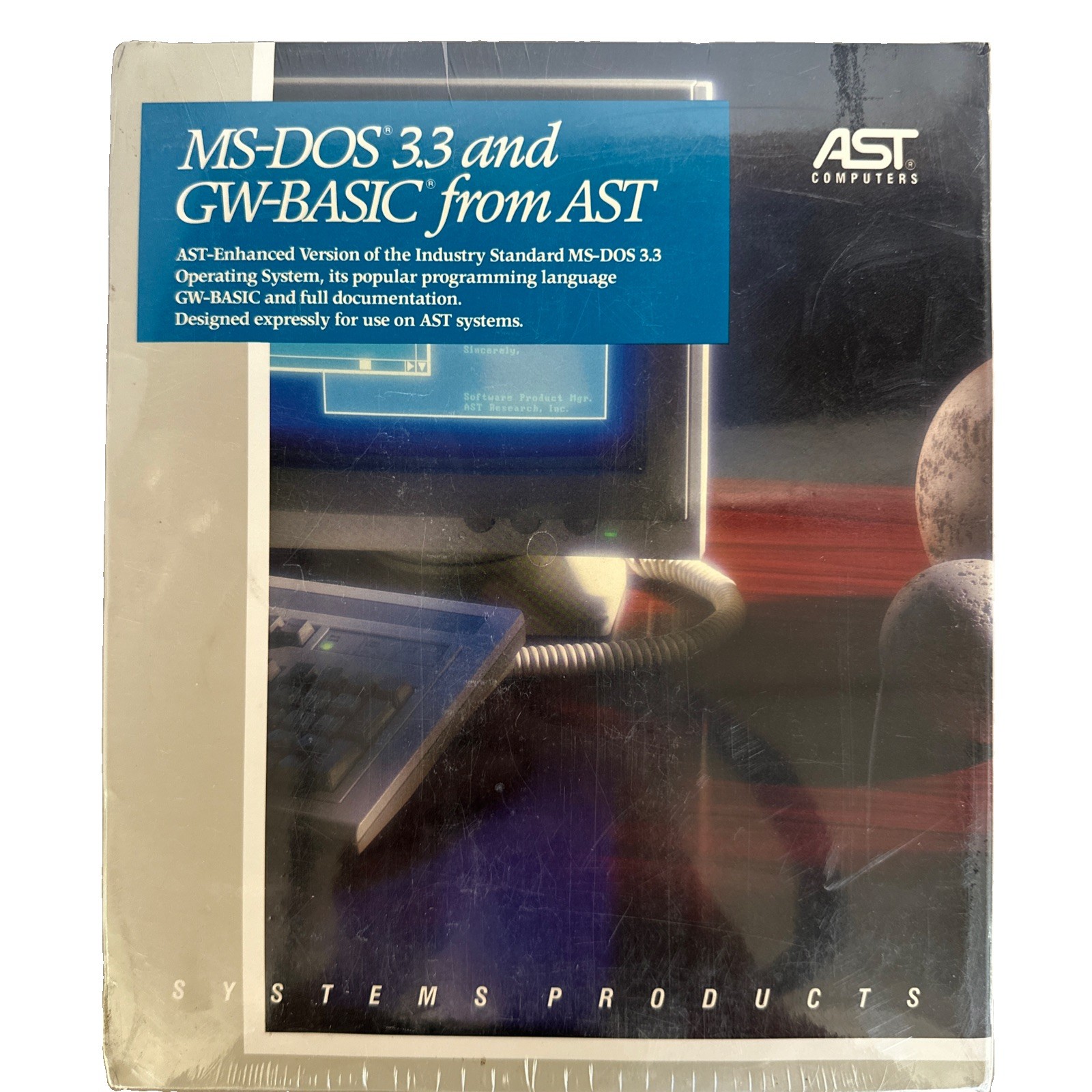 MS-DOS 3.3 and GW-BASIC from AST 5.25" disks factory sealed vintage