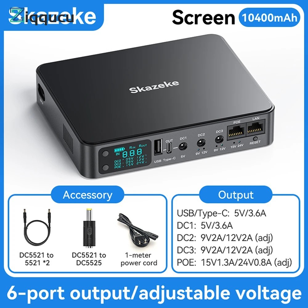 AD2P UPS Uninterruptible Power Supply 10400mAh/18000mAh 5V 9V 12V DC Backup Ba T