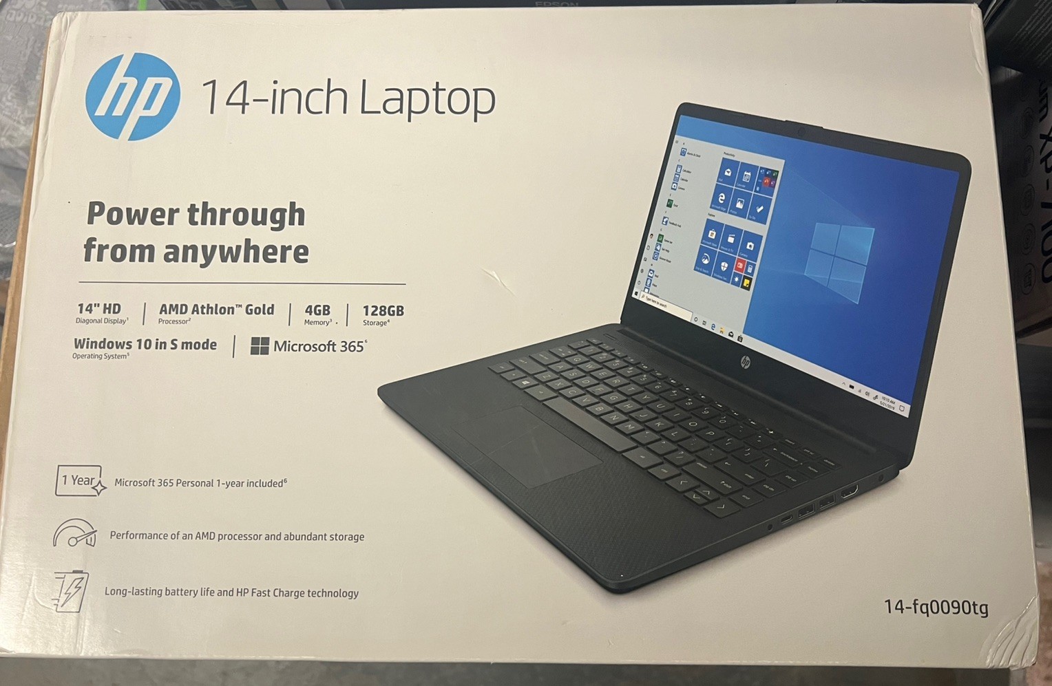 HP 14-dq0090tg 14" (128GB SSD, Intel Pentium Processor, 1.1 GHz, 4GB RAM)...