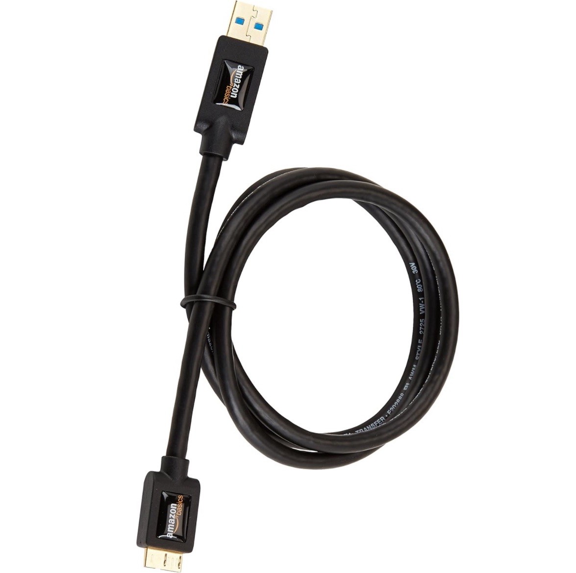 Amazon Basics External HDD Cable 4.8 Gbps USB-A Male to USB 3.0 Micro B, 3 Feet