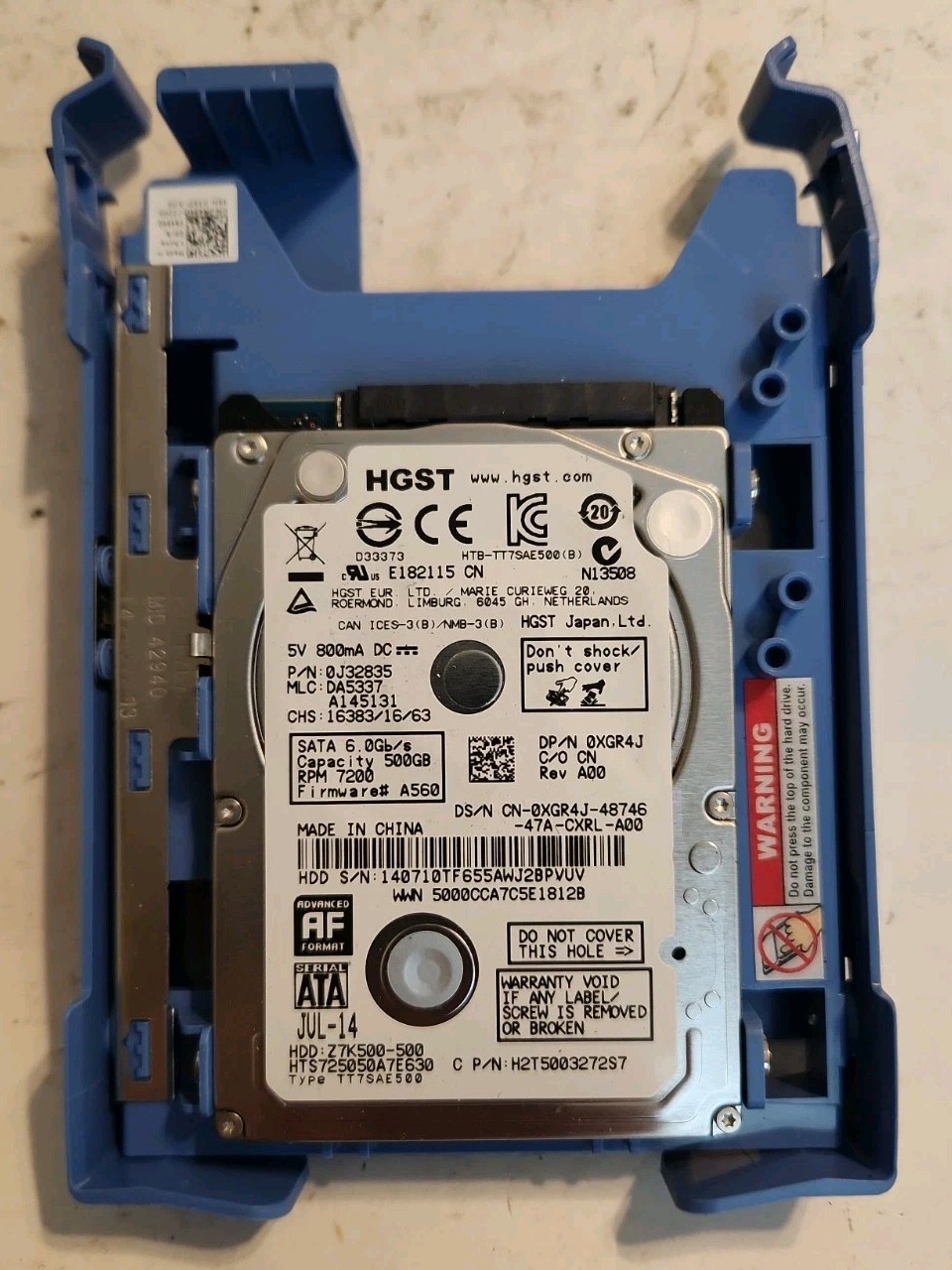 HGST 2.5" 500GB 7200 RPM SATA 6.0 Gb/s E182115CN INTERNAL HARD DRIVE - 