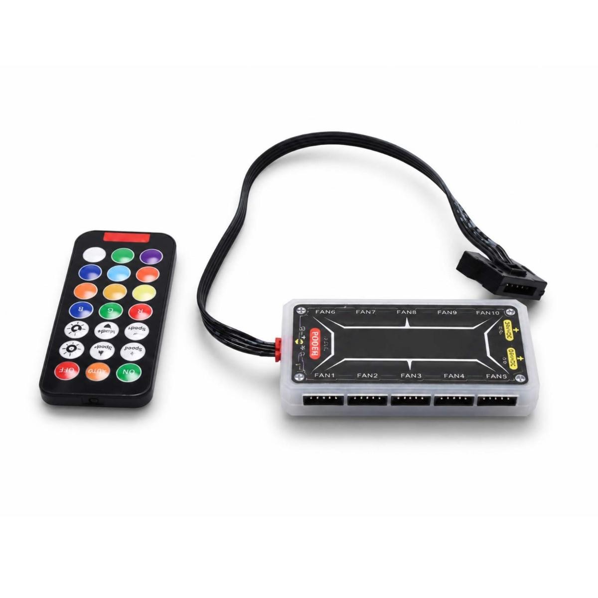 RGB Fan Controller Remote Control Computer Case 12V PC Cooling Chassis Fan Hub