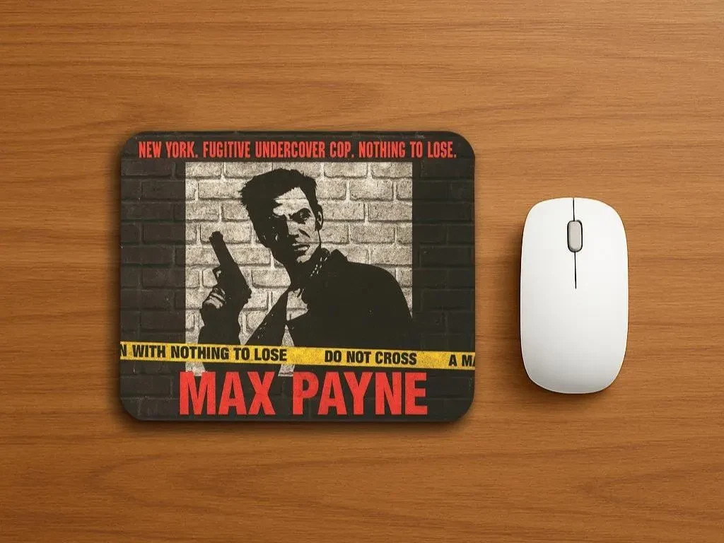 Max Payne Mouse Pad – Retro Video Game Computer Mouse pad–