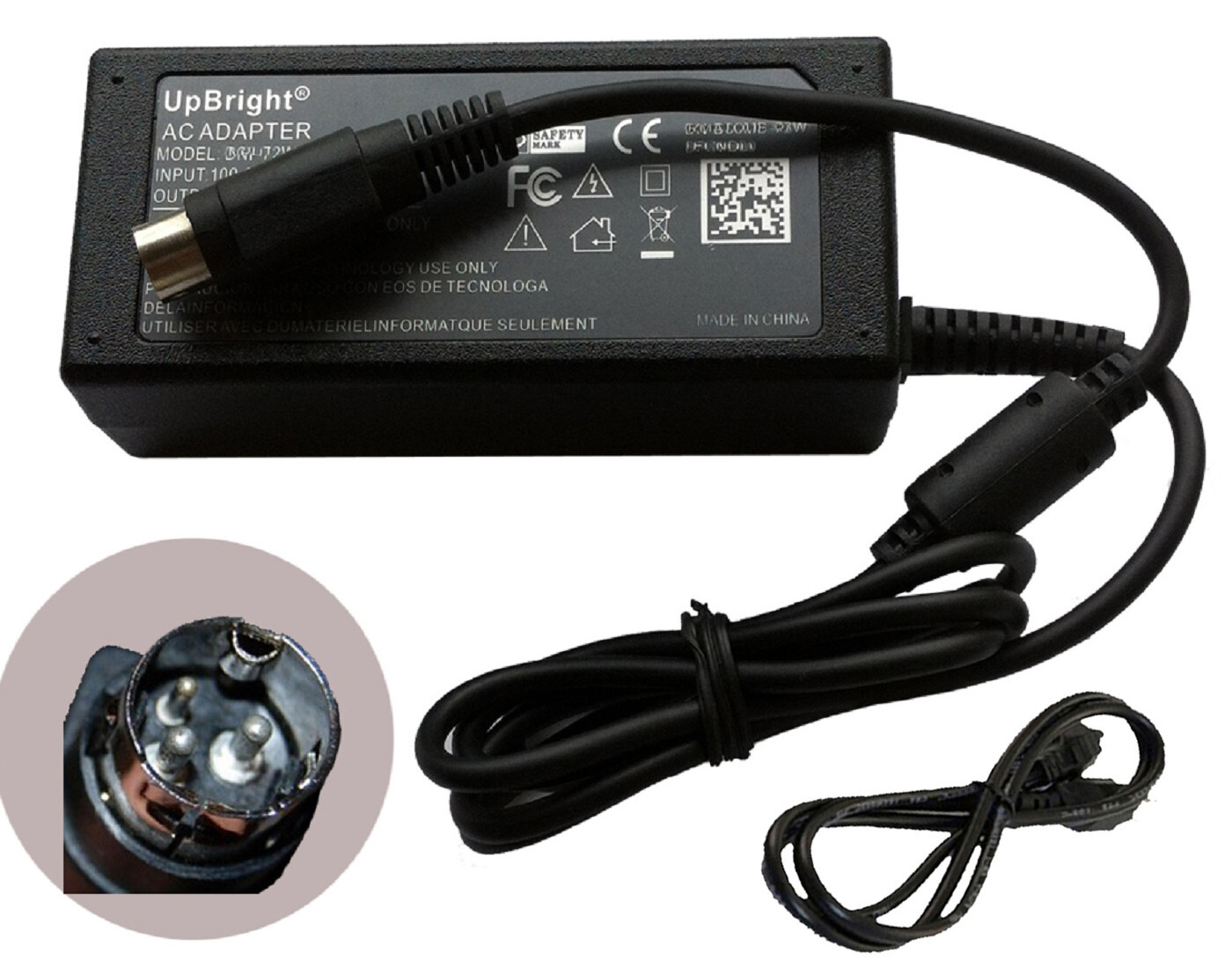 3-Pin 24V AC/DC Adapter For Micros 700700-021 Switching Power Supply Charger PSU