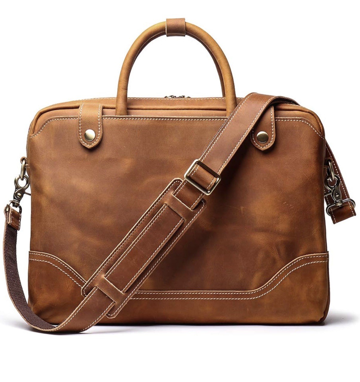 Mullis Mercantile Leather Briefcase/Computer Bag, Messenger Bag, Laptop Bag, ...