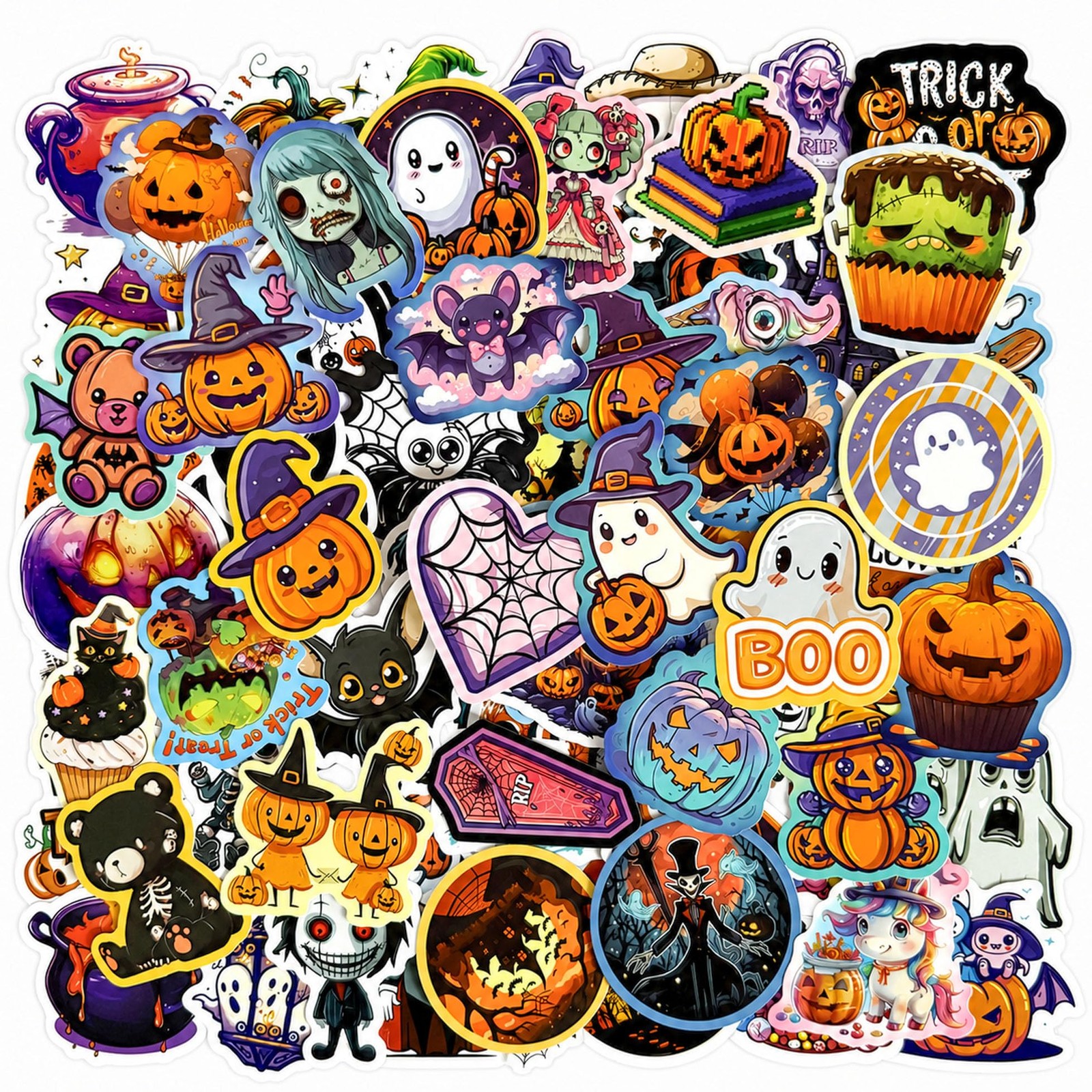 Halloween Stickers 100PCS Party Favors Bulk, Horror Sticker Gifts Festive